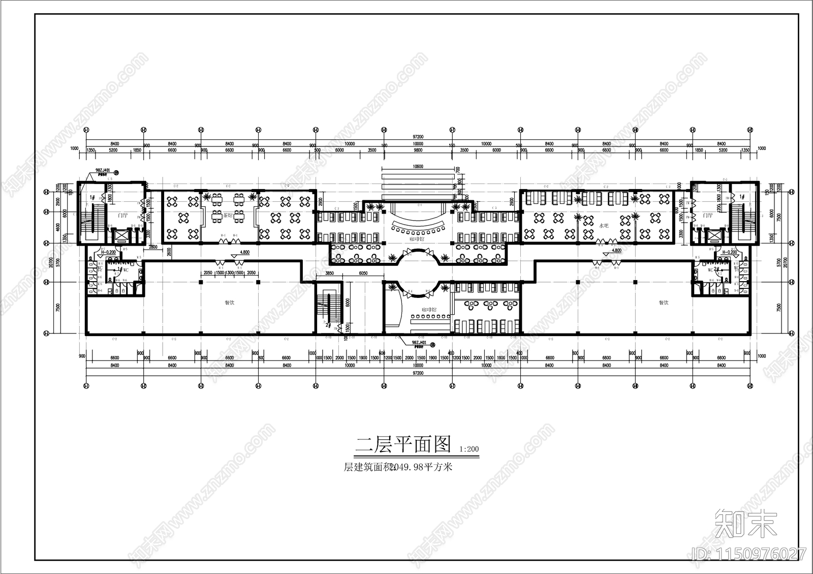 某简欧风格五层办公综合楼建筑cad施工图下载【ID:1150976027】