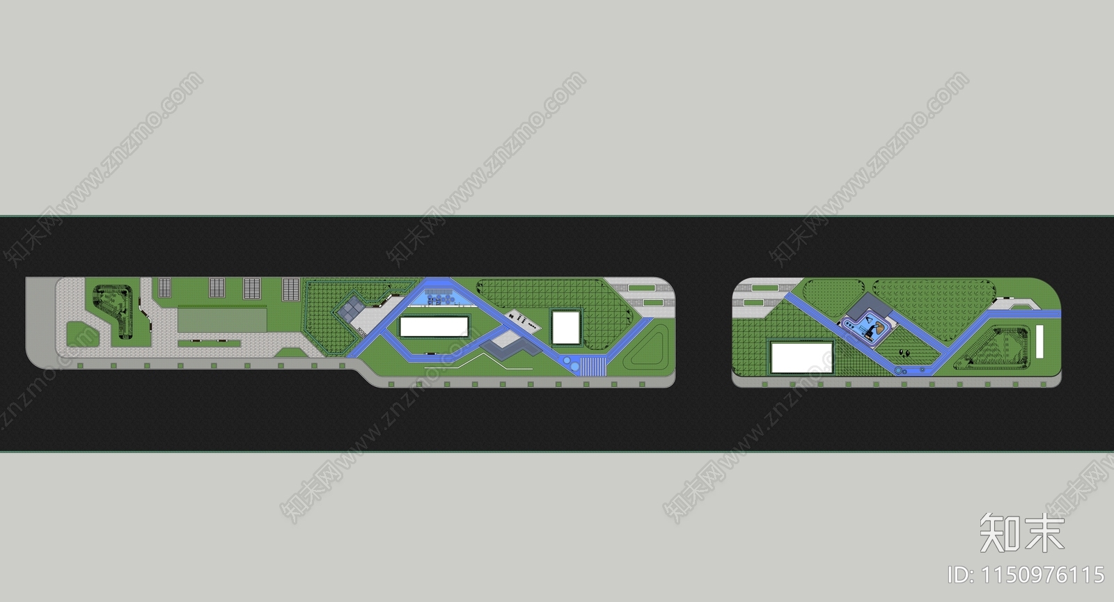 现代简约线性公园SU模型下载【ID:1150976115】