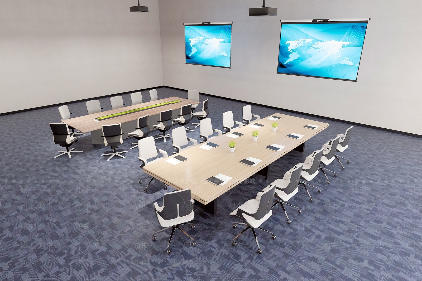 现代会议桌椅组合3D模型下载【ID:1150977861】