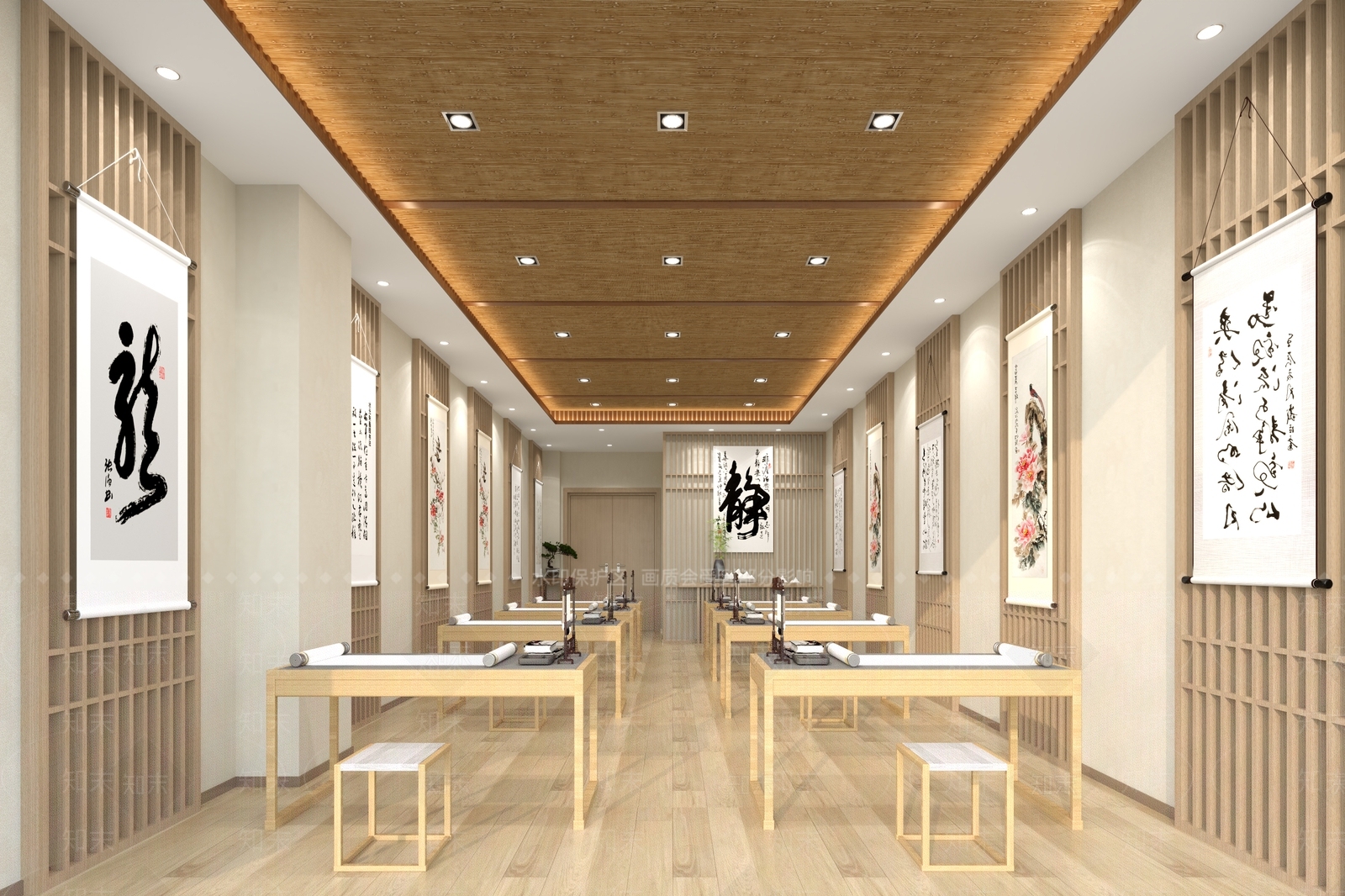 新中式书法教室3D模型下载【ID:1150979702】
