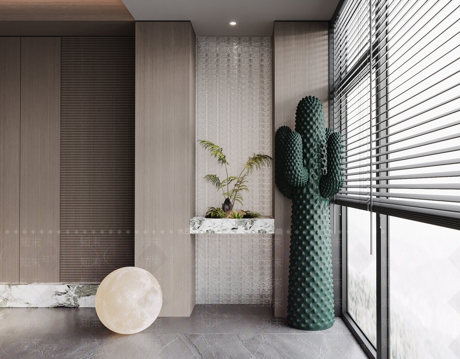 现代室内阳台装饰装置3D模型下载【ID:1150980513】