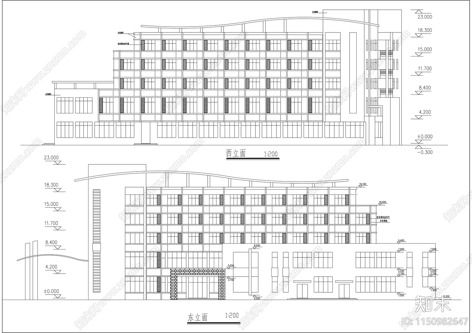 某北方学校宿舍建筑cad施工图下载【ID:1150982647】