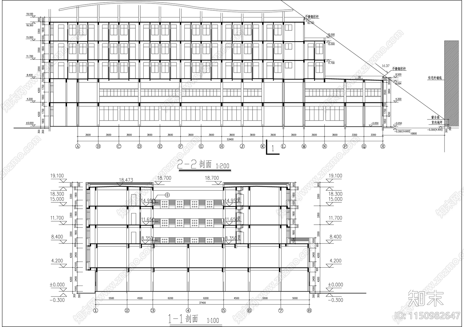 某北方学校宿舍建筑cad施工图下载【ID:1150982647】