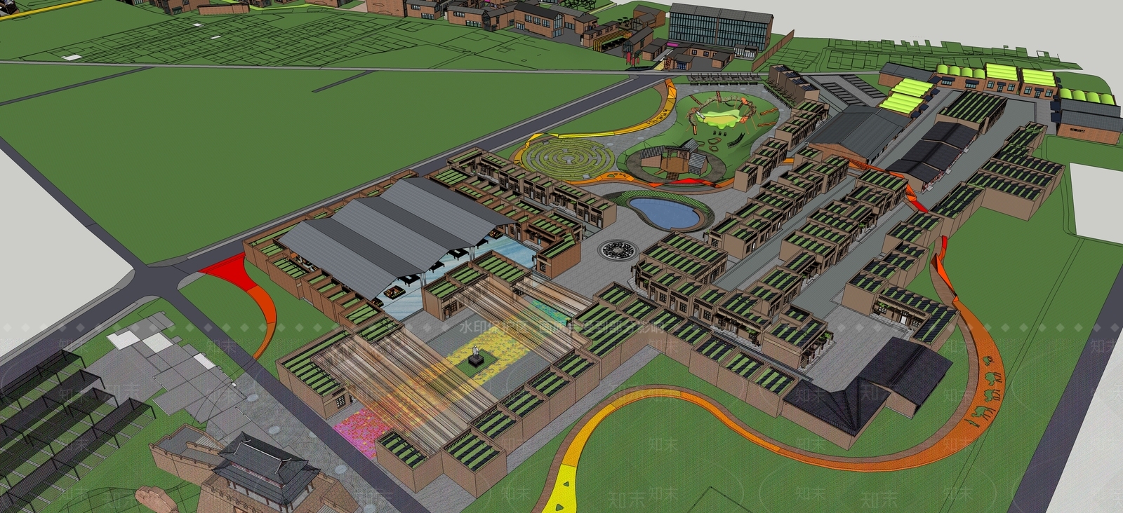 现代美丽乡村SU模型下载【ID:1150982903】