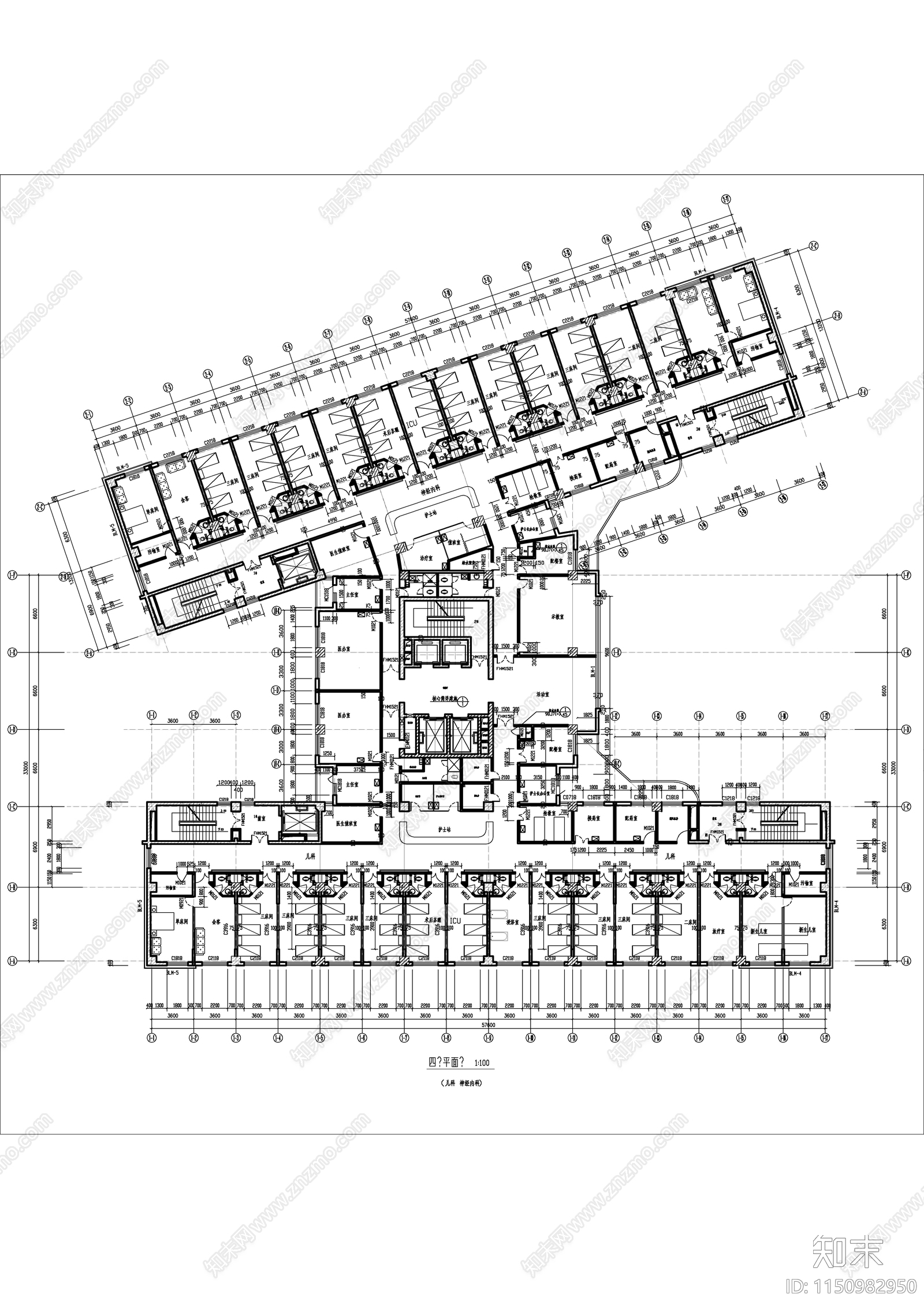 某第一中心医院建筑cad施工图下载【ID:1150982950】