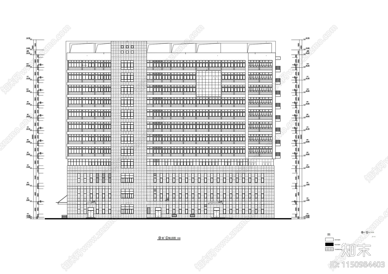 十二层急诊住院综合楼建筑cad施工图下载【ID:1150984403】