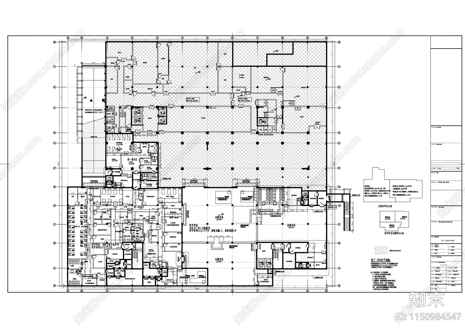 十二层现代风格医院建筑cad施工图下载【ID:1150984547】