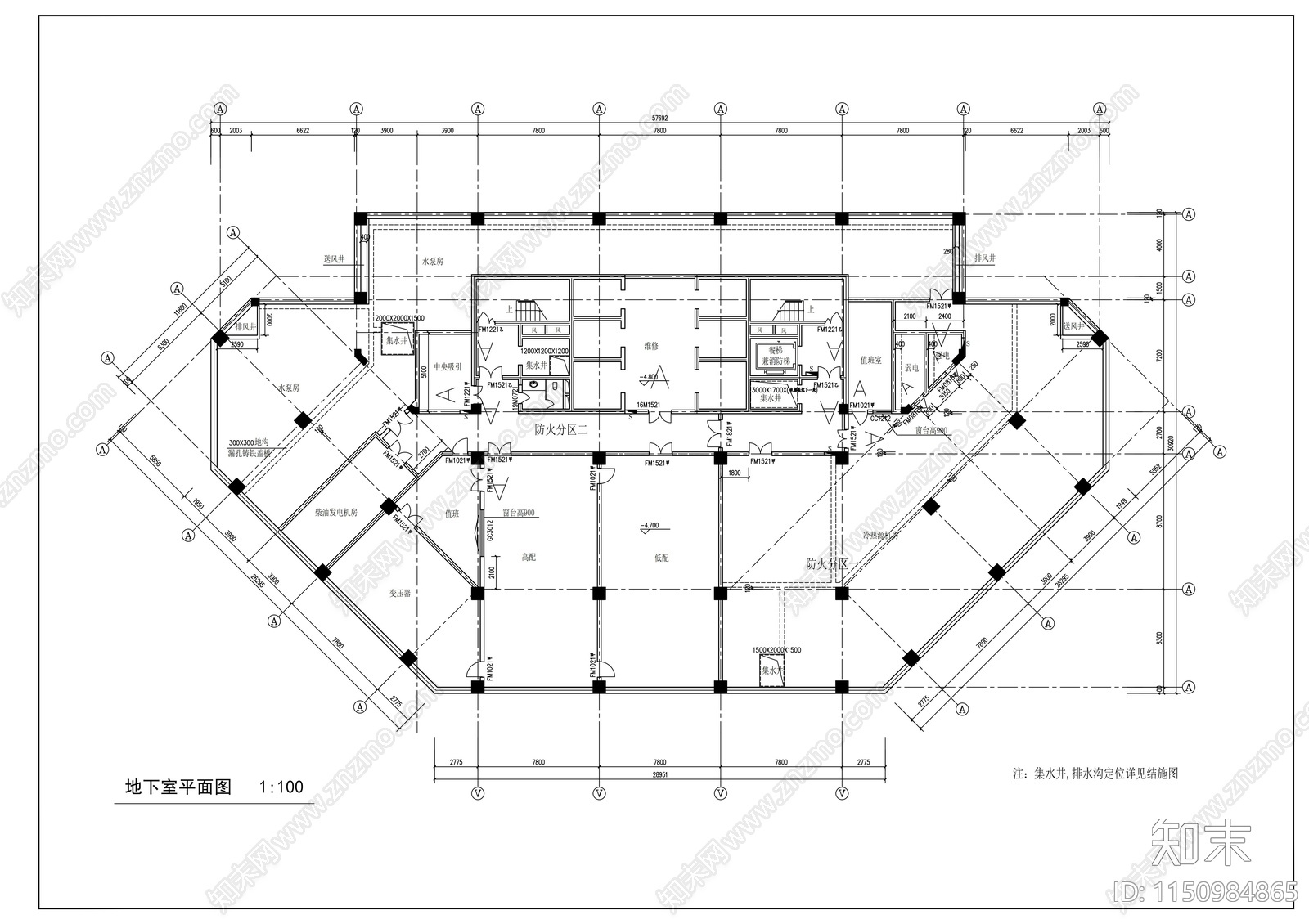 东阳市人民医院病房楼建筑cad施工图下载【ID:1150984865】