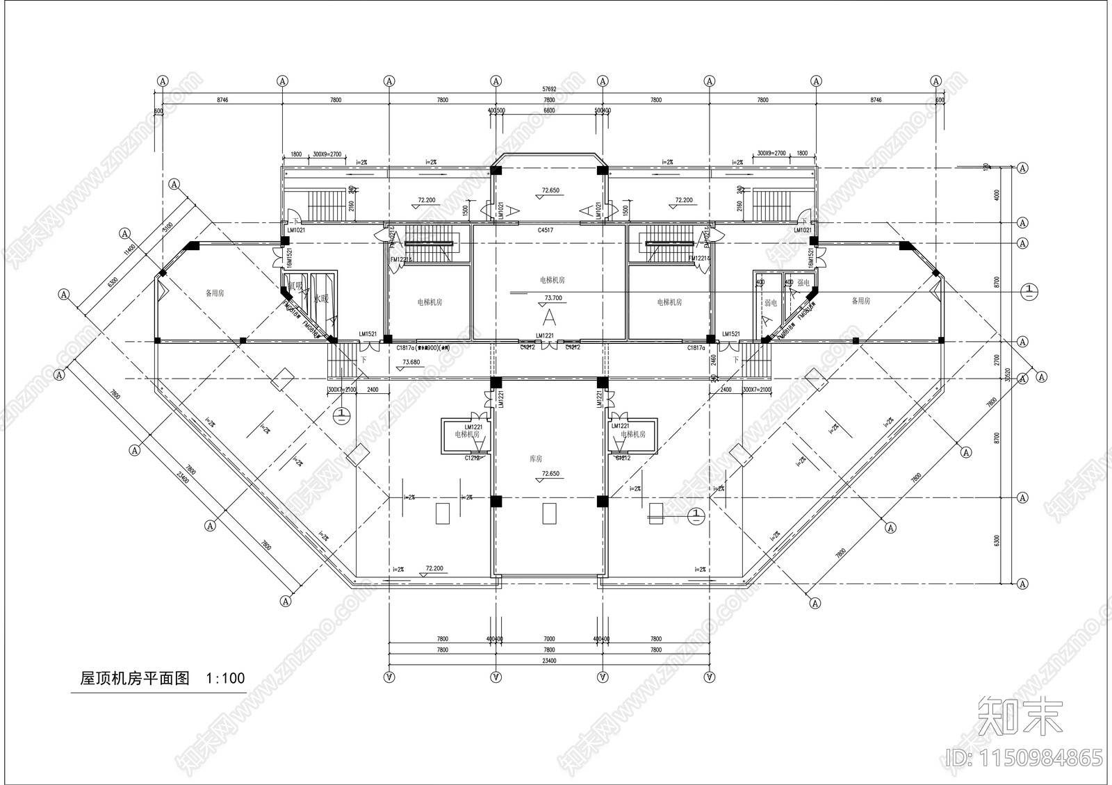 东阳市人民医院病房楼建筑cad施工图下载【ID:1150984865】