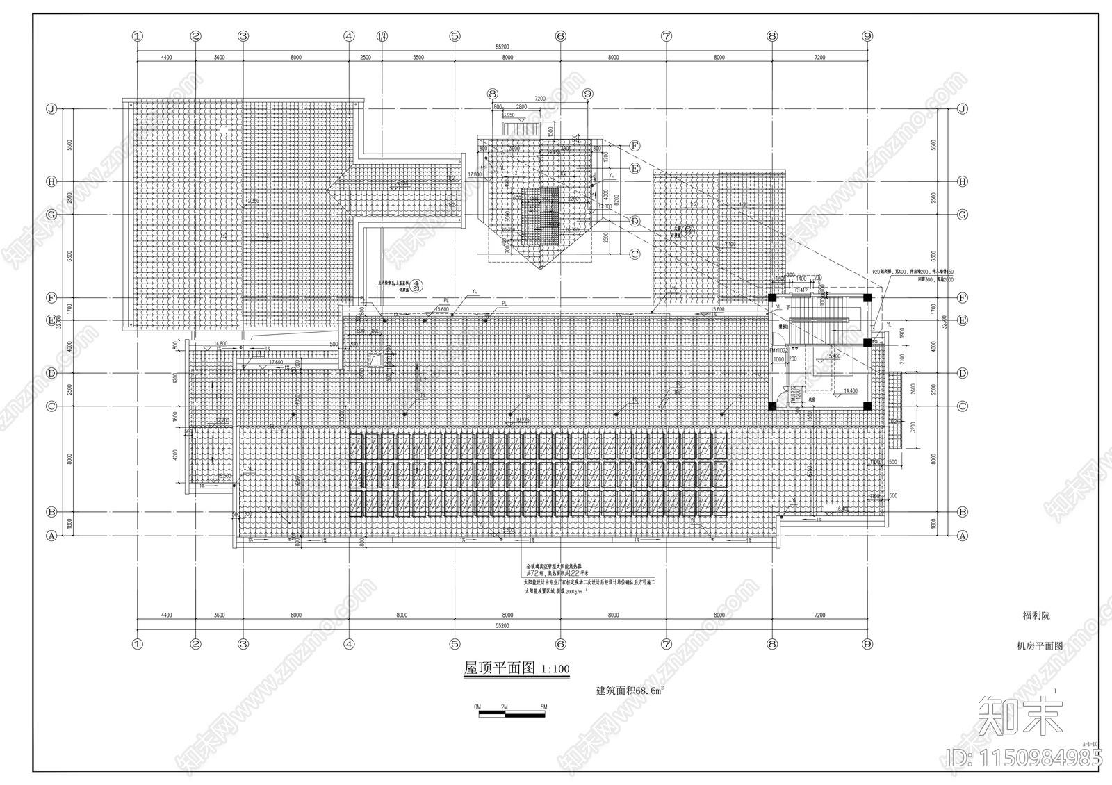 四层福利院建筑cad施工图下载【ID:1150984985】