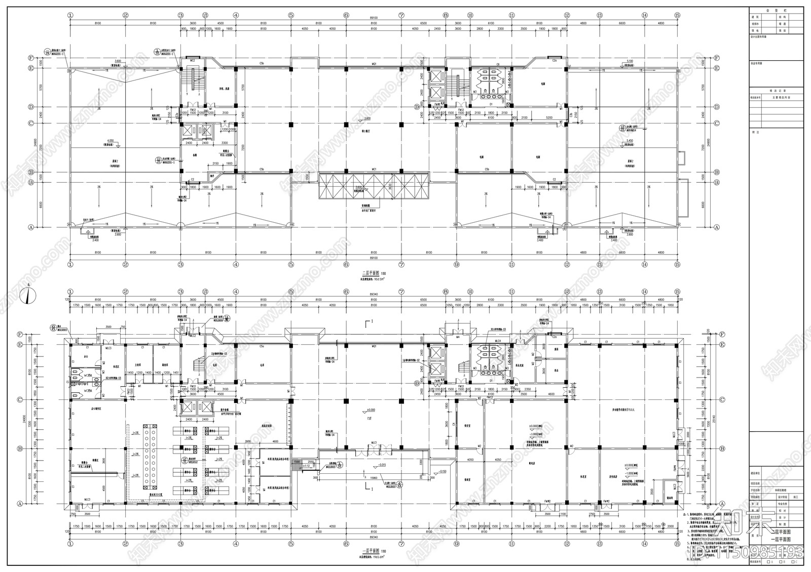 县人民医院七层科研后勤楼建筑cad施工图下载【ID:1150985193】