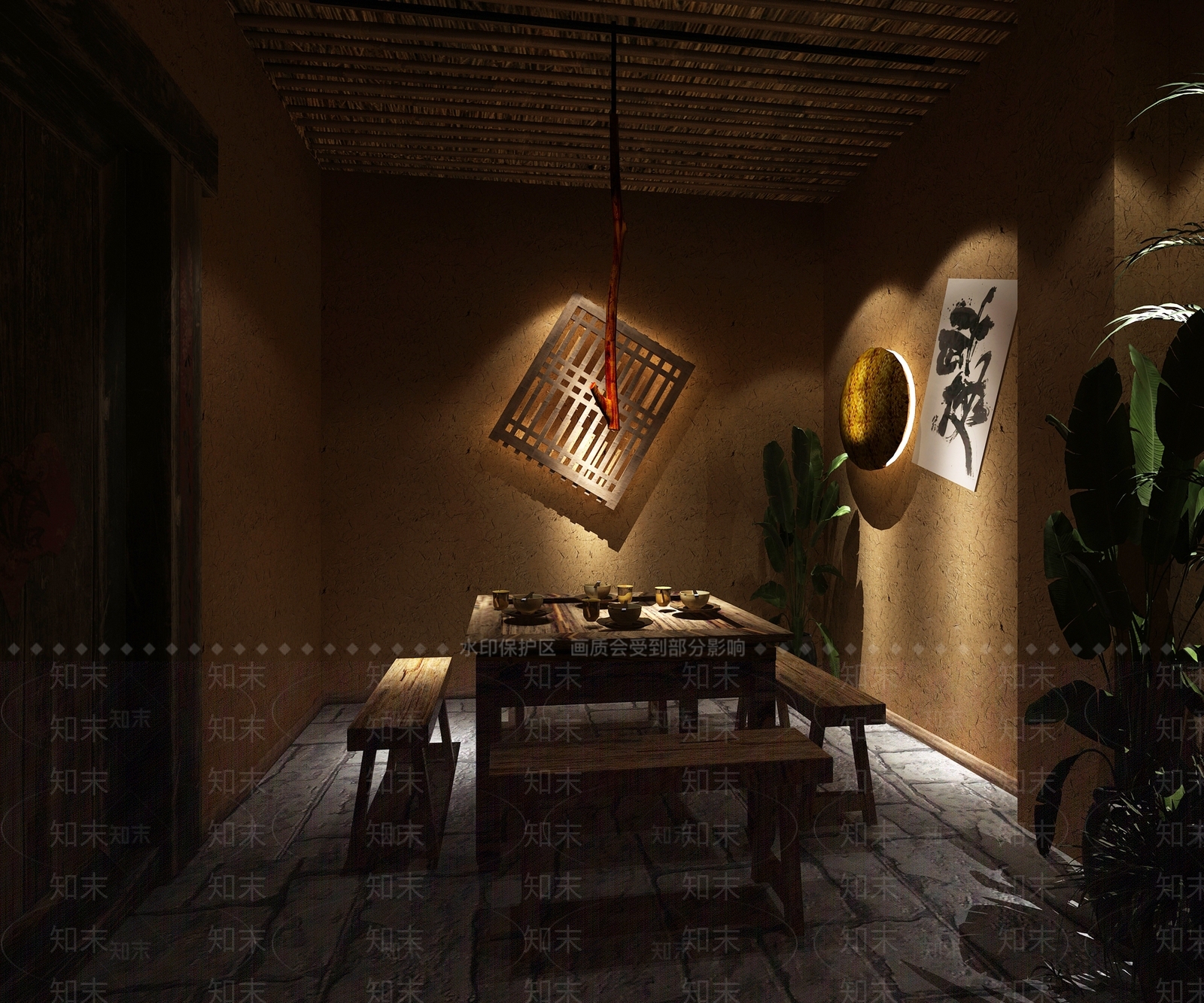 中式中餐厅3D模型下载【ID:1214249899】