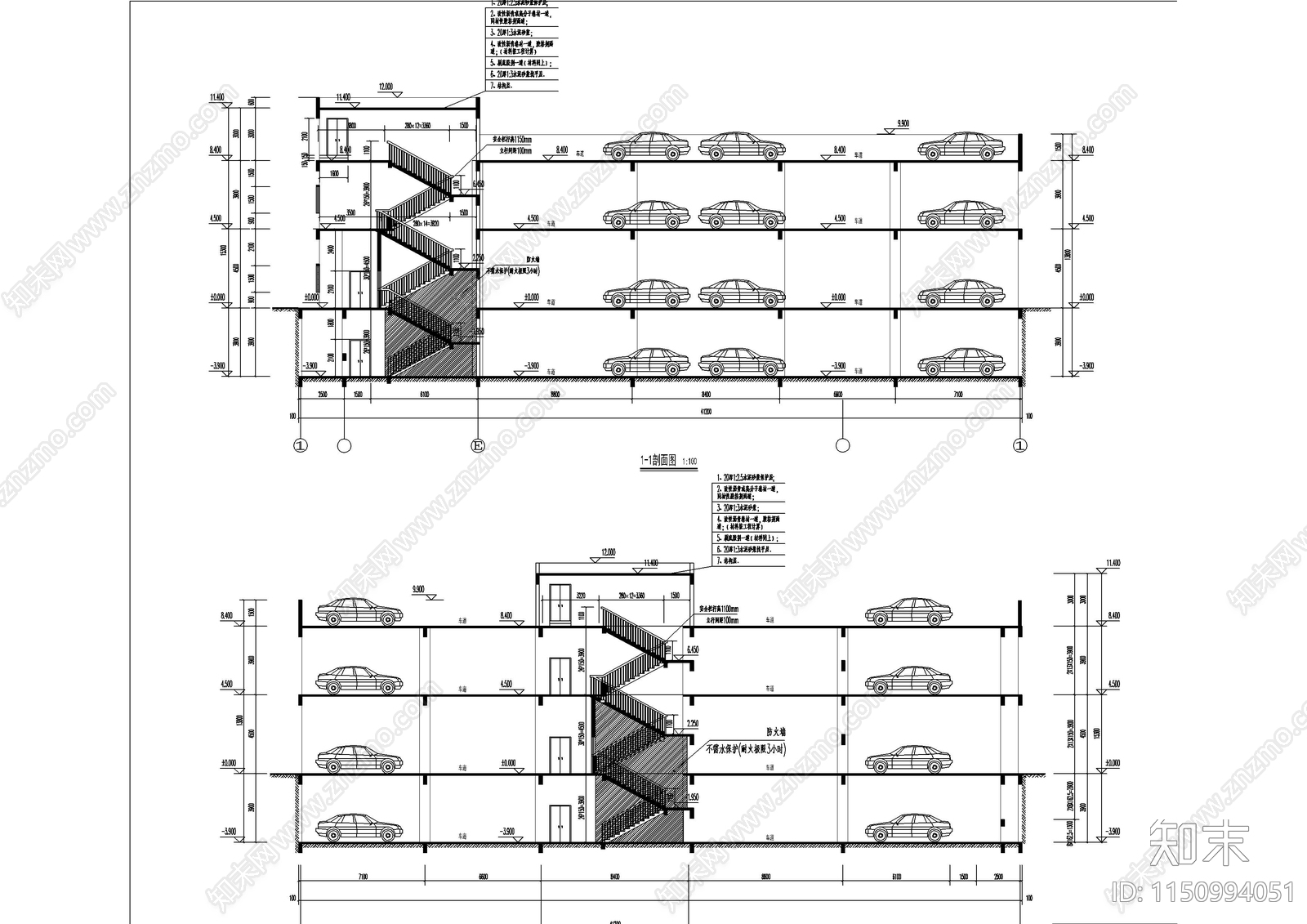 自动机械停车楼建筑结构水电施工图下载【ID:1150994051】