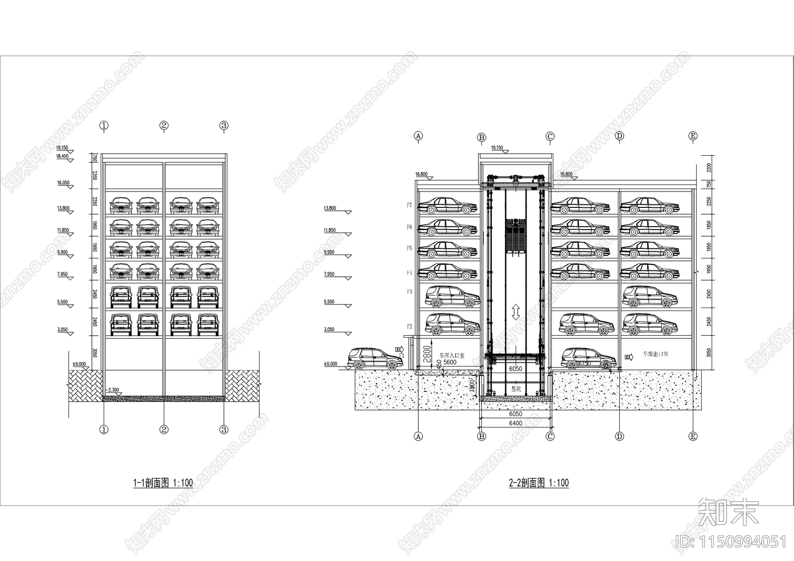 自动机械停车楼建筑结构水电施工图下载【ID:1150994051】