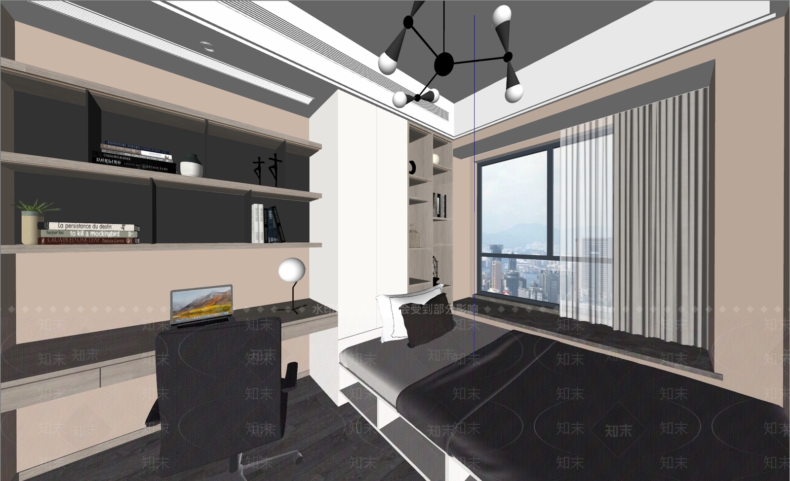 现代榻榻米卧室SU模型下载【ID:1150996051】