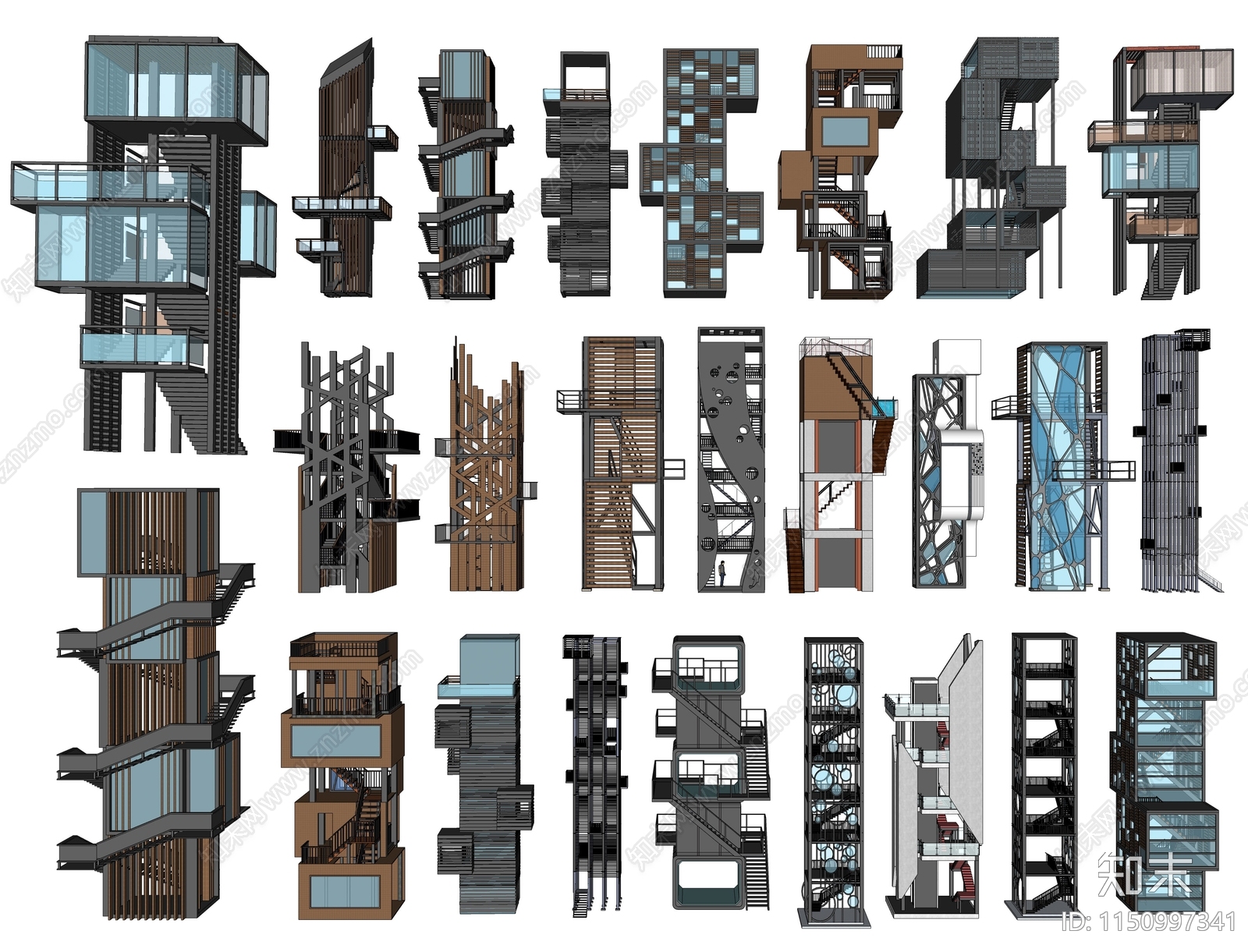 现代瞭望塔SU模型下载【ID:1150997341】