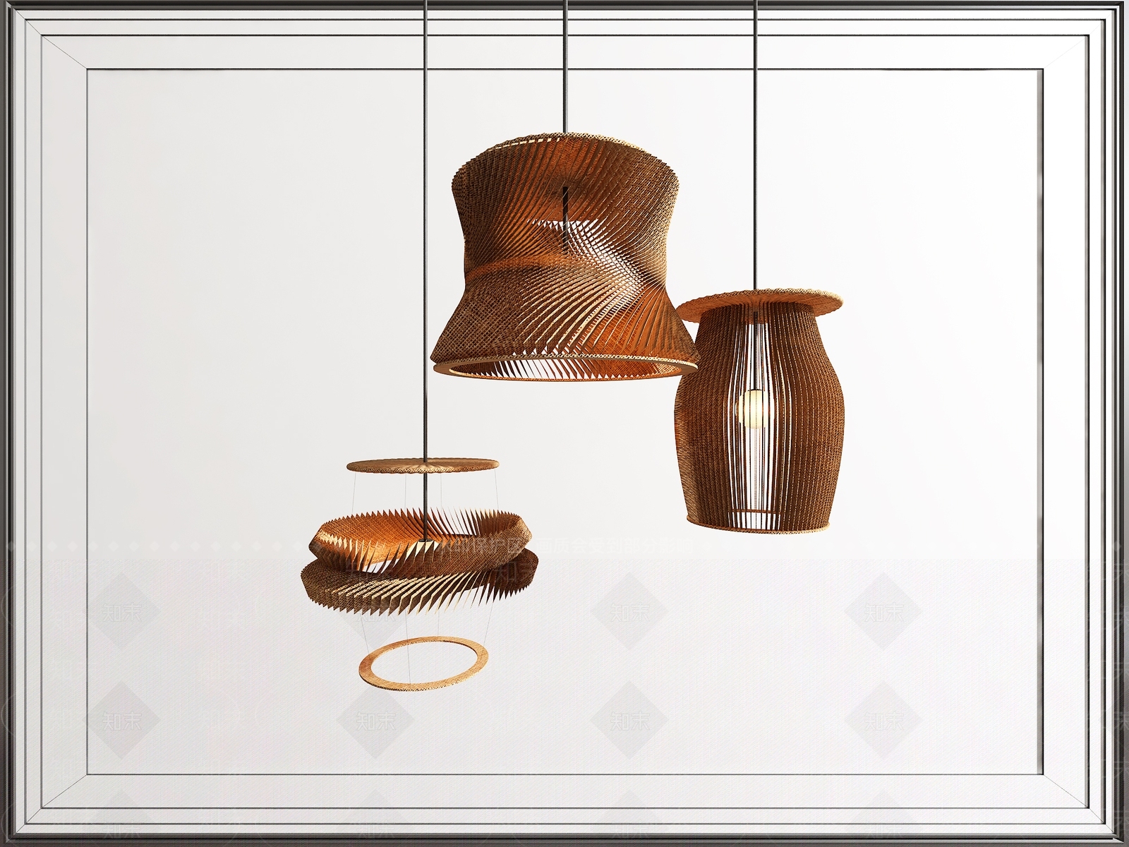 东南亚编织吊灯3D模型下载【ID:1150997798】