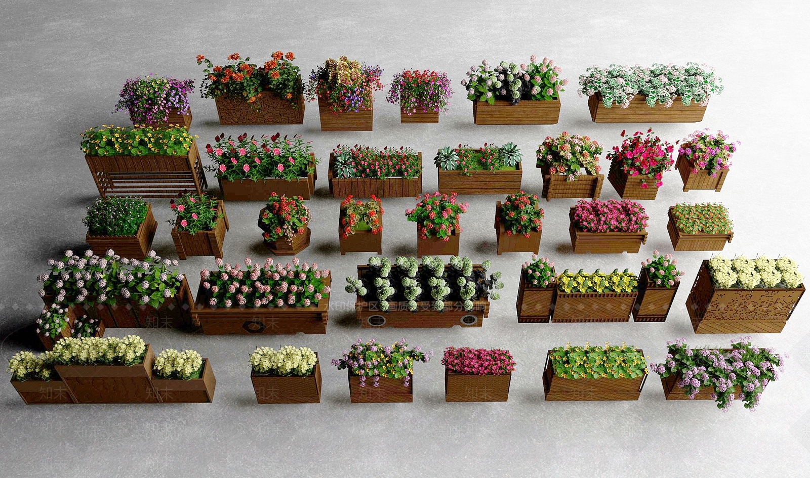 现代花箱花坛3D模型下载【ID:1150999038】