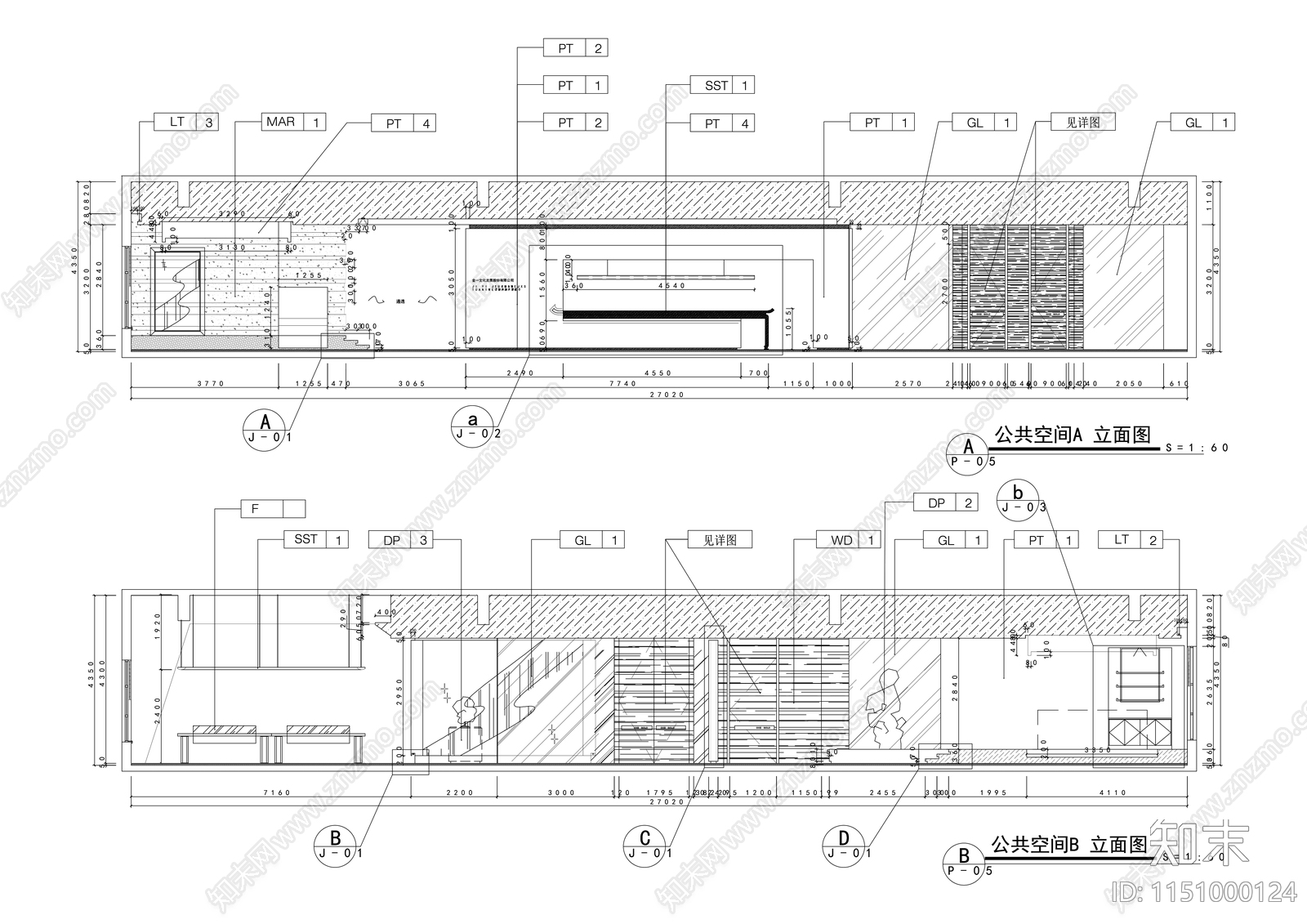 现代工业风办公会议室内cad施工图下载【ID:1151000124】