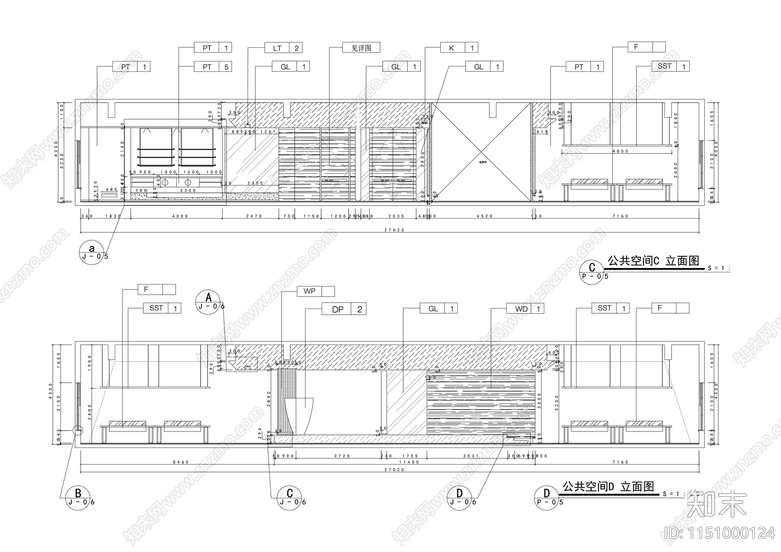 现代工业风办公会议室内cad施工图下载【ID:1151000124】