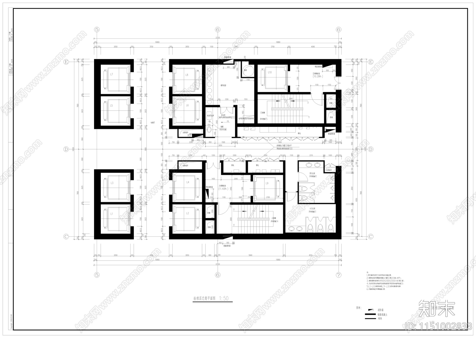 上海某地块超高层办公室内cad施工图下载【ID:1151002833】