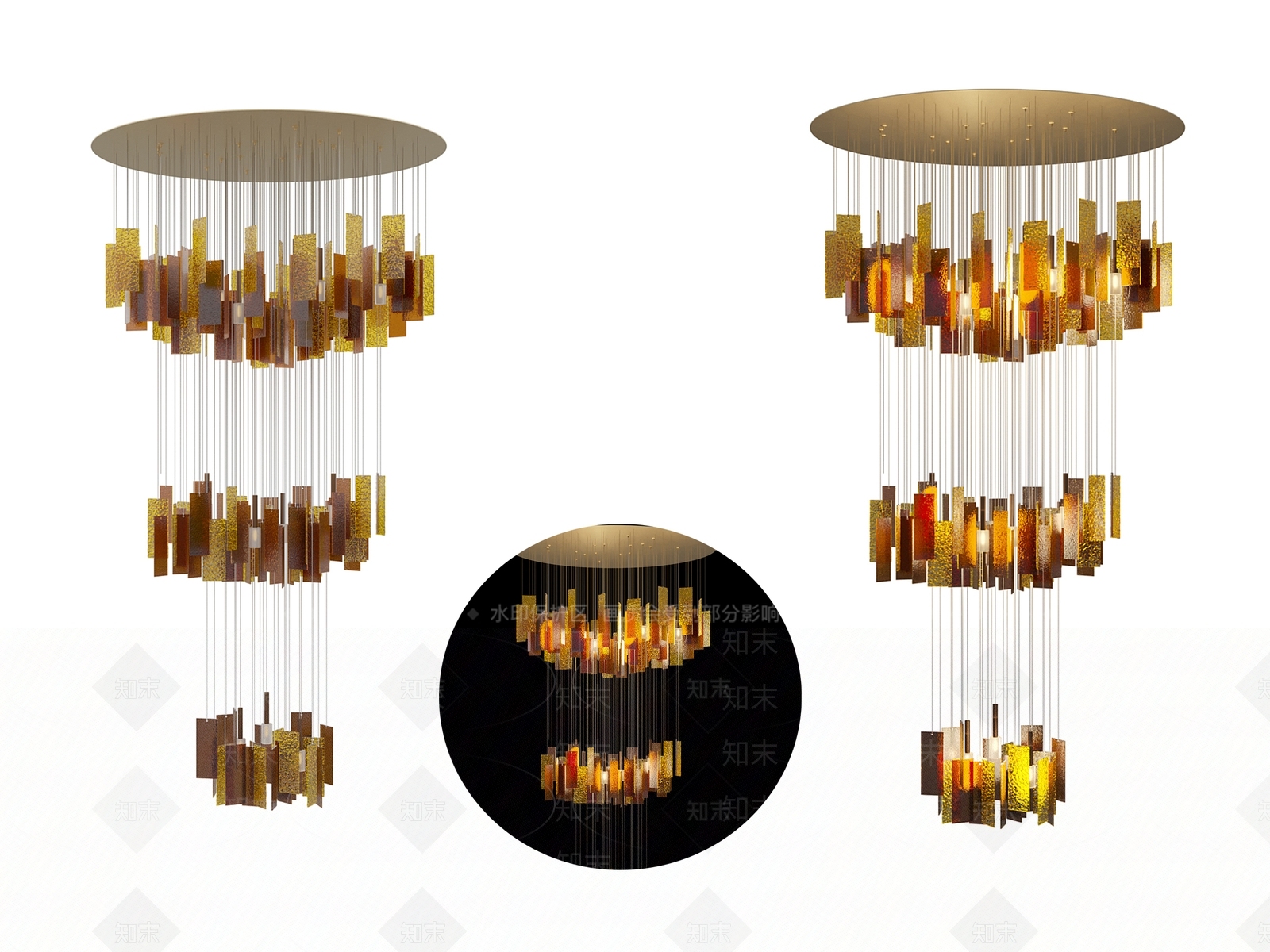 北欧简约轻奢吊灯3D模型下载【ID:1151002801】