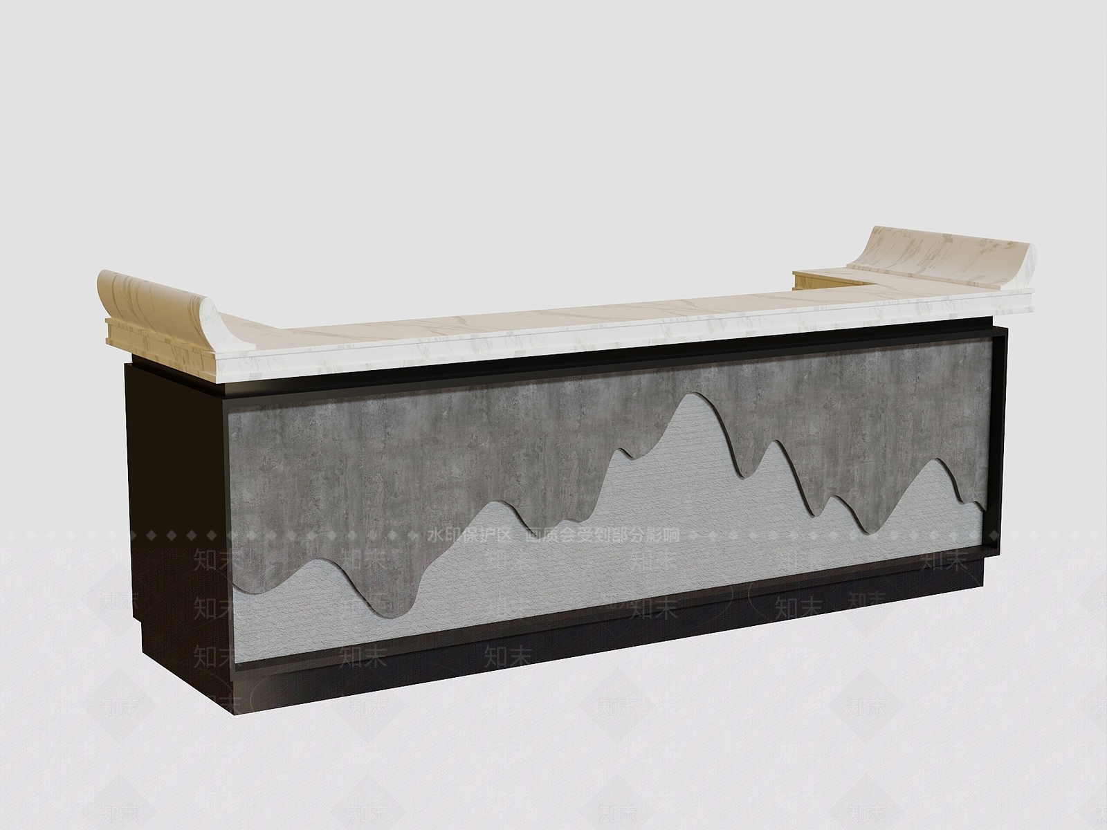 新中式接待台3D模型下载【ID:1151003496】