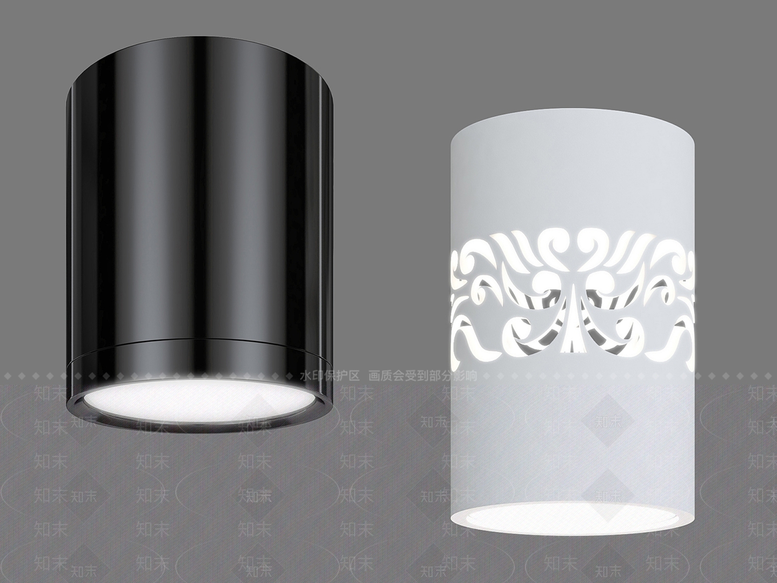 现代简约雕花筒灯射灯3D模型下载【ID:1151003623】