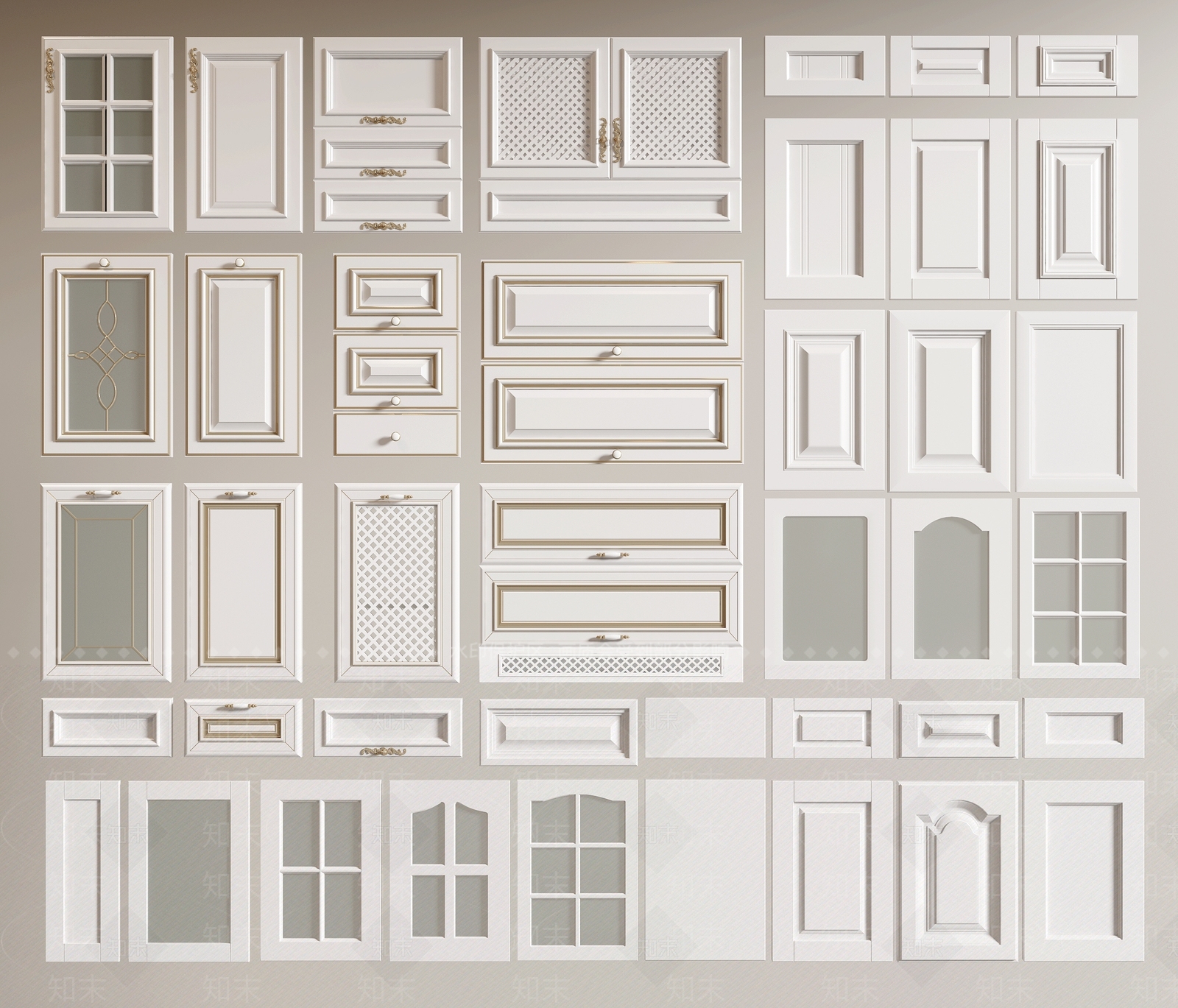 法式柜门门板3D模型下载【ID:1151010573】