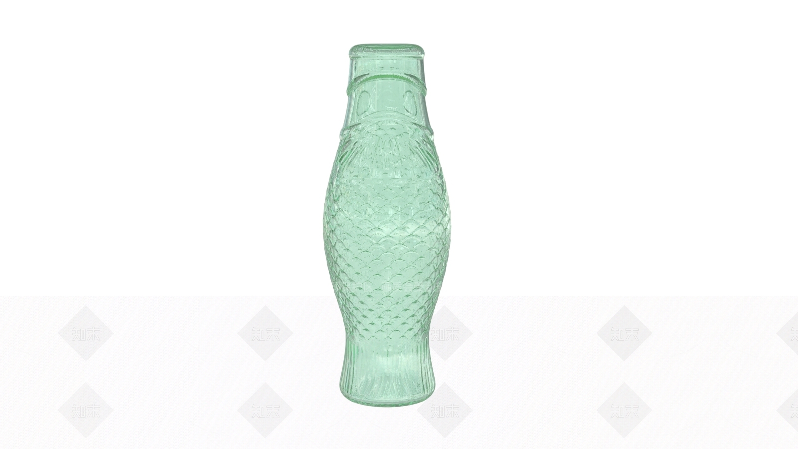 现代半透明绿色玻璃鱼形陈设摆件3D模型下载【ID:1151010701】