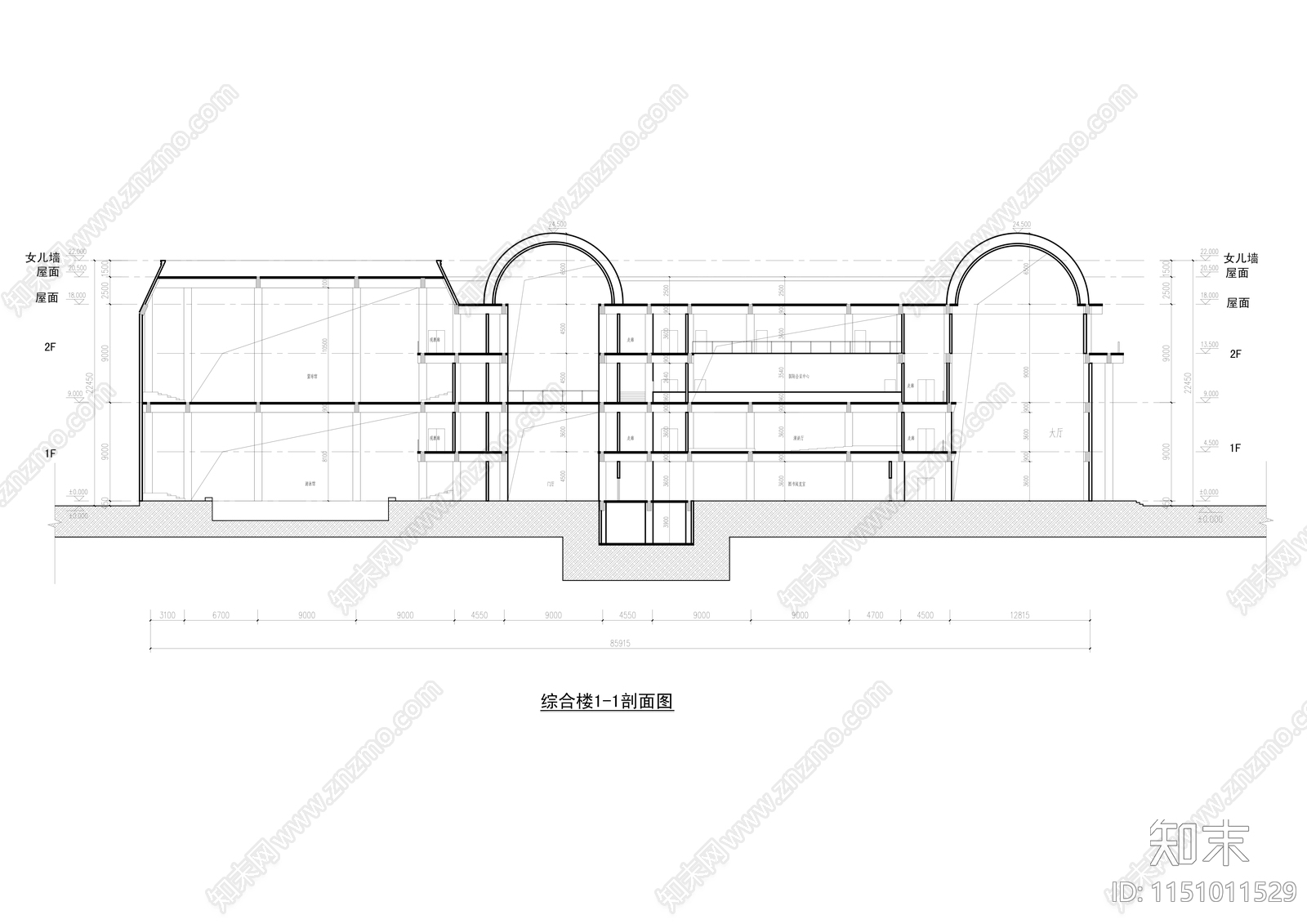 某高中学校综合图书馆施工图下载【ID:1151011529】