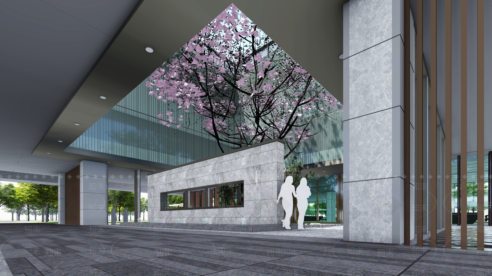 现代风格展览馆建筑SU模型下载【ID:1151012328】