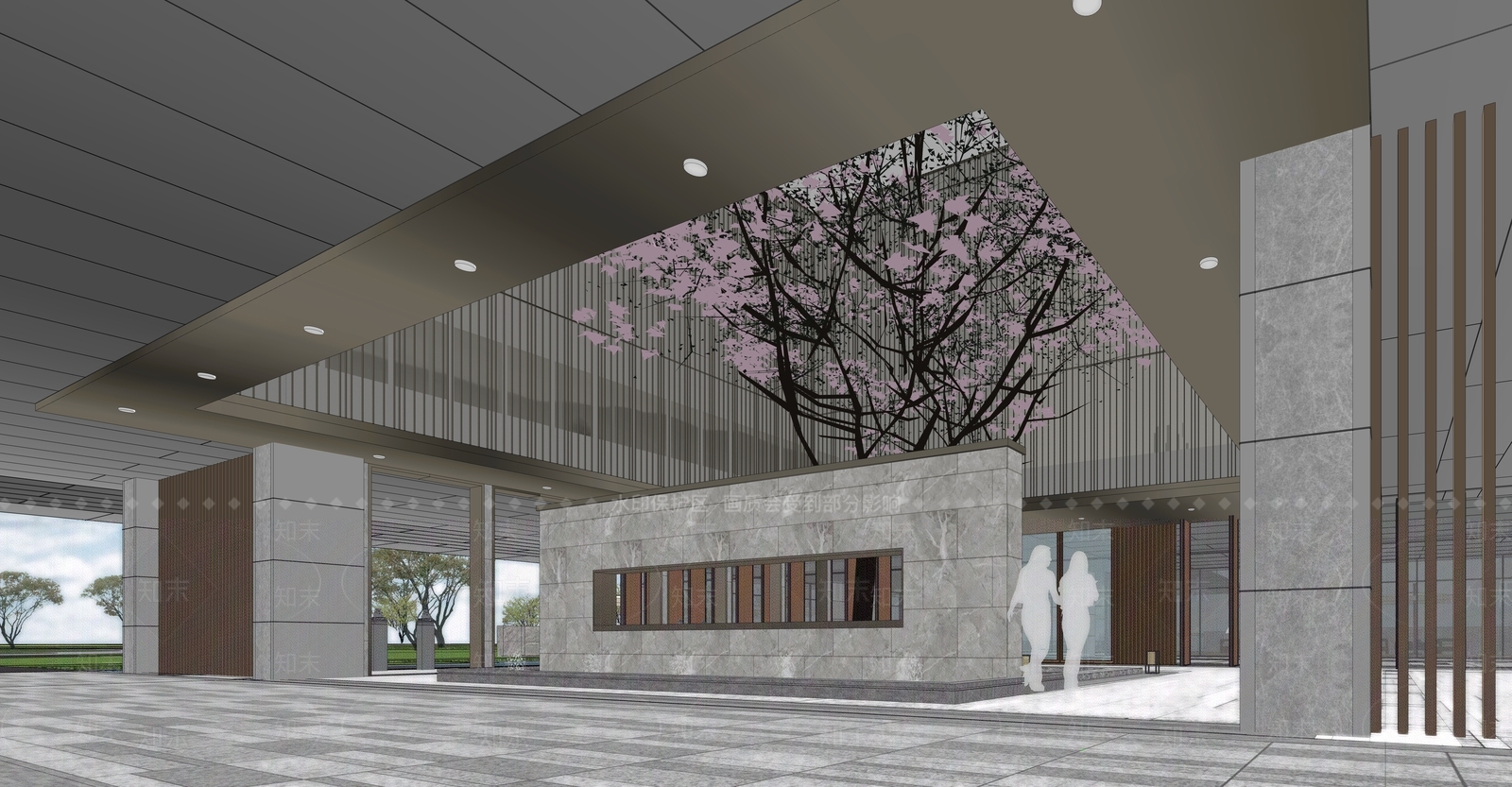 现代风格展览馆建筑SU模型下载【ID:1151012328】