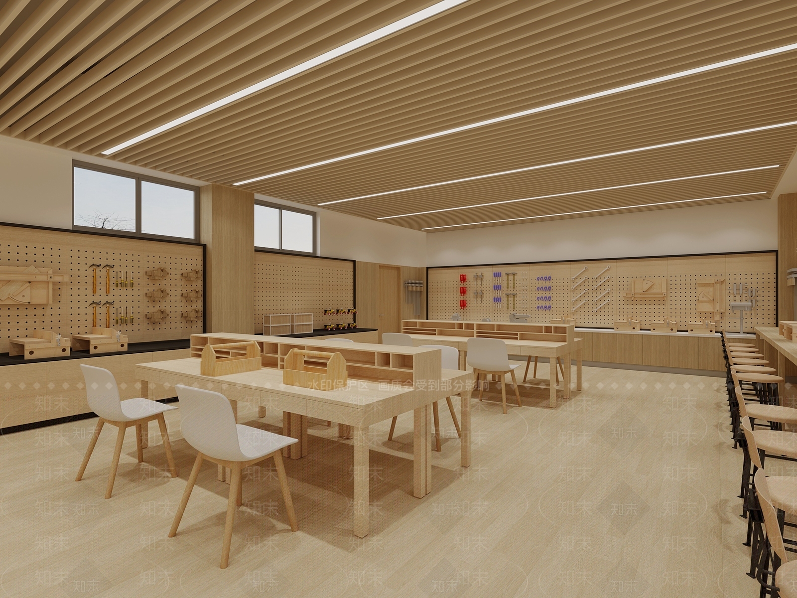 现代教室3D模型下载【ID:1214250269】