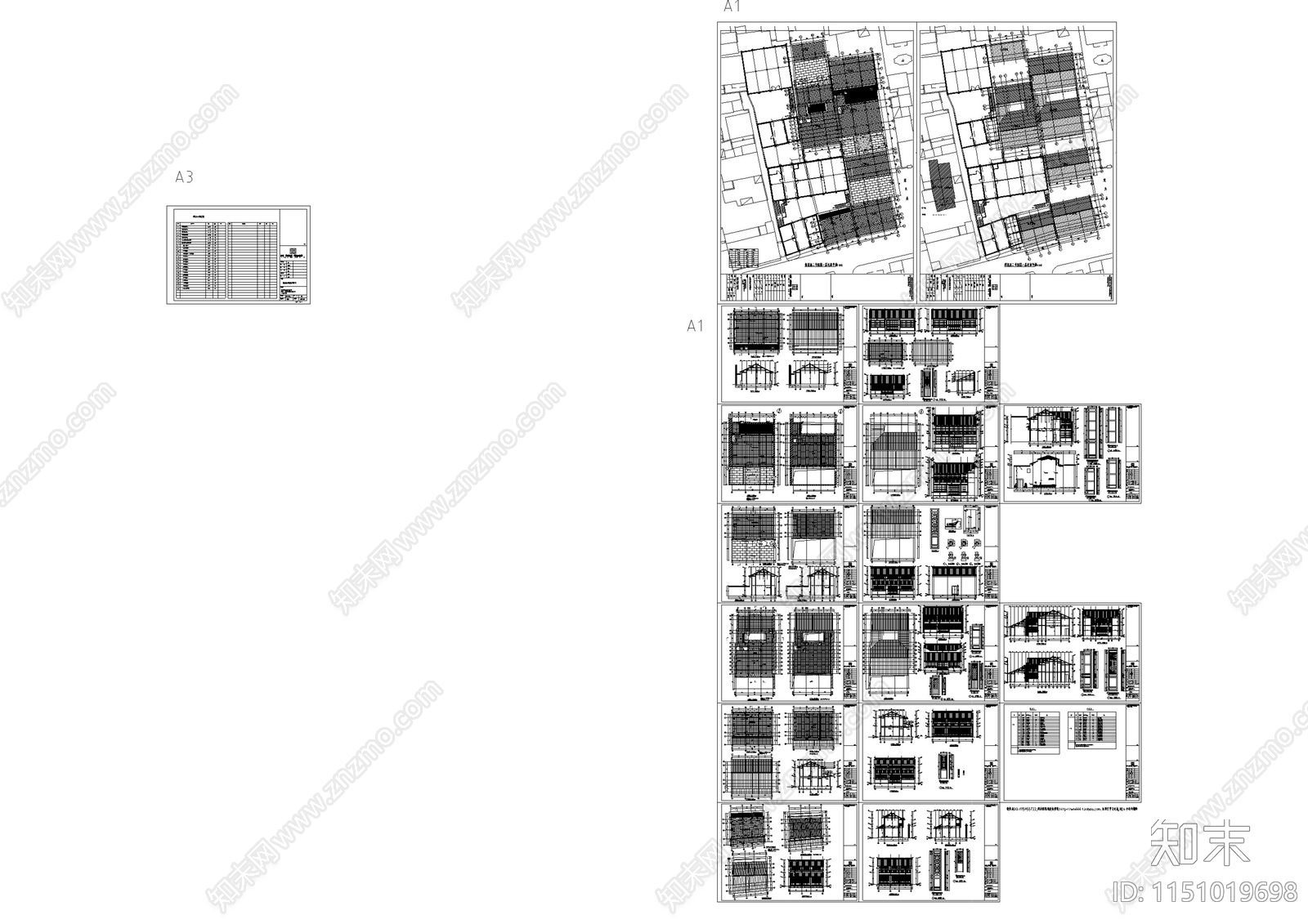 南浔古镇宝善街二号地块11栋建筑修缮设计cad施工图下载【ID:1151019698】