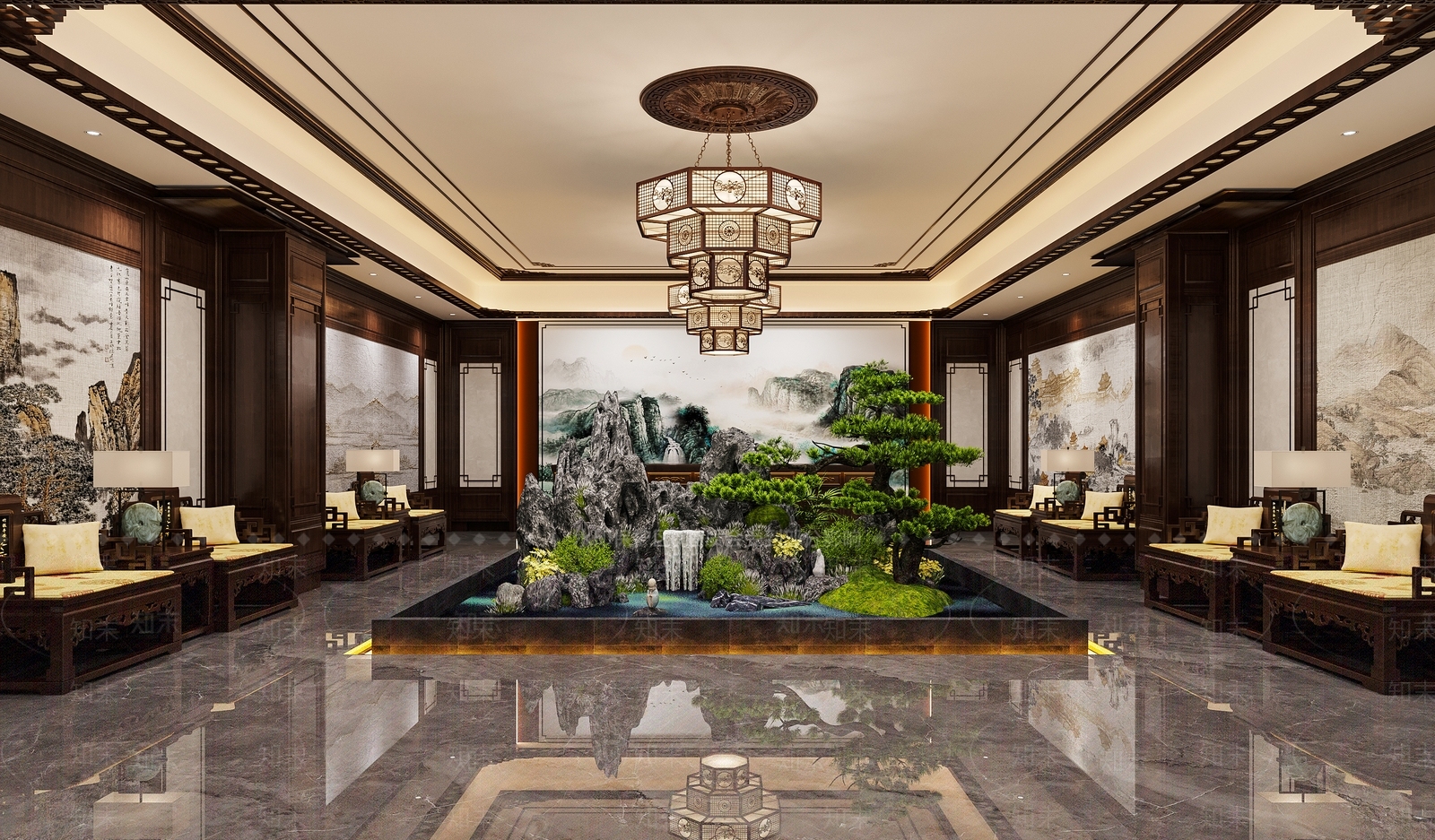 中式接待室3D模型下载【ID:1151021943】