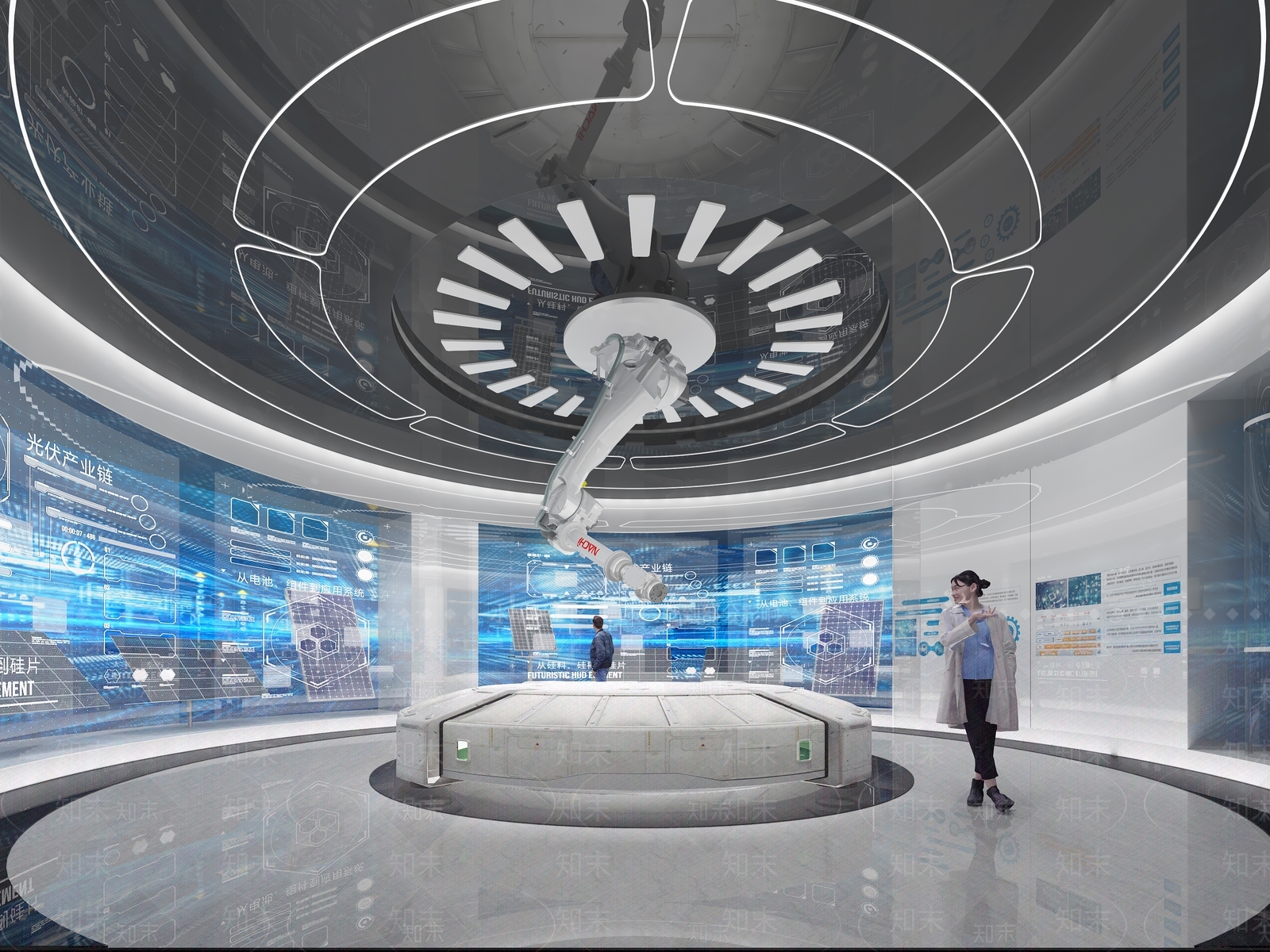 现代机械臂科技企业展厅3D模型下载【ID:1151021567】