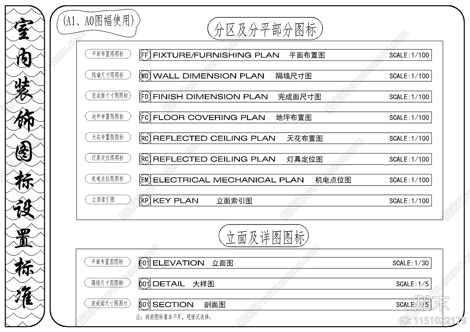 室内装饰图标cad施工图下载【ID:1151022179】