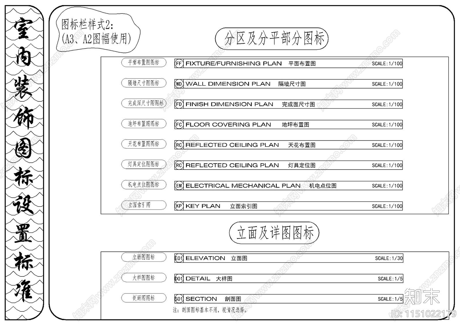 室内装饰图标cad施工图下载【ID:1151022179】