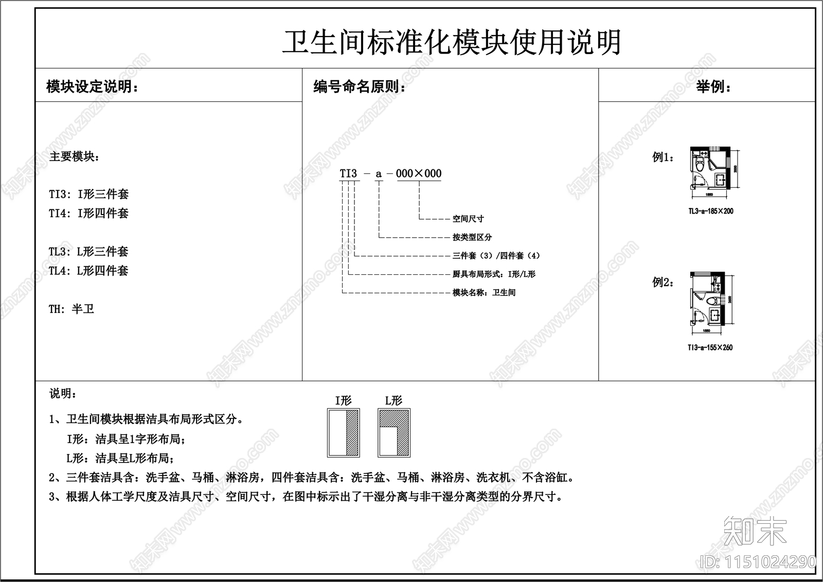 标准化厨房卫生间模块施工图下载【ID:1151024290】