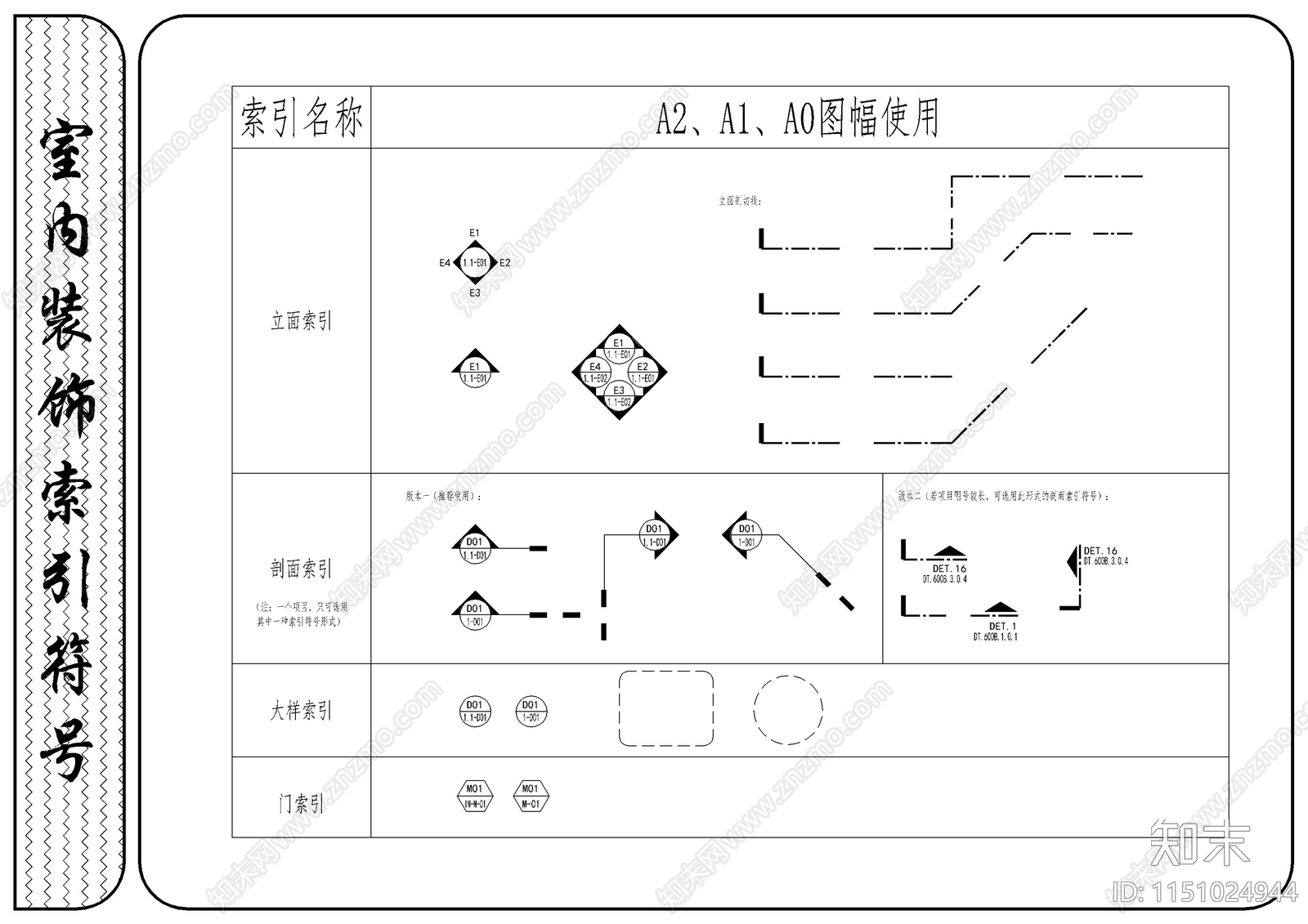 室内装饰索引符号施工图下载【ID:1151024944】