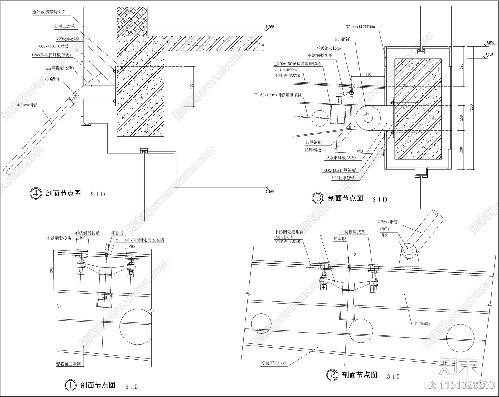乌海酒店内外装潢设计cad施工图下载【ID:1151028263】