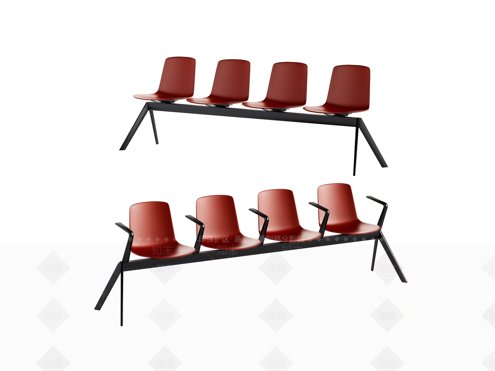 现代极简公共等候椅3D模型下载【ID:1151028707】