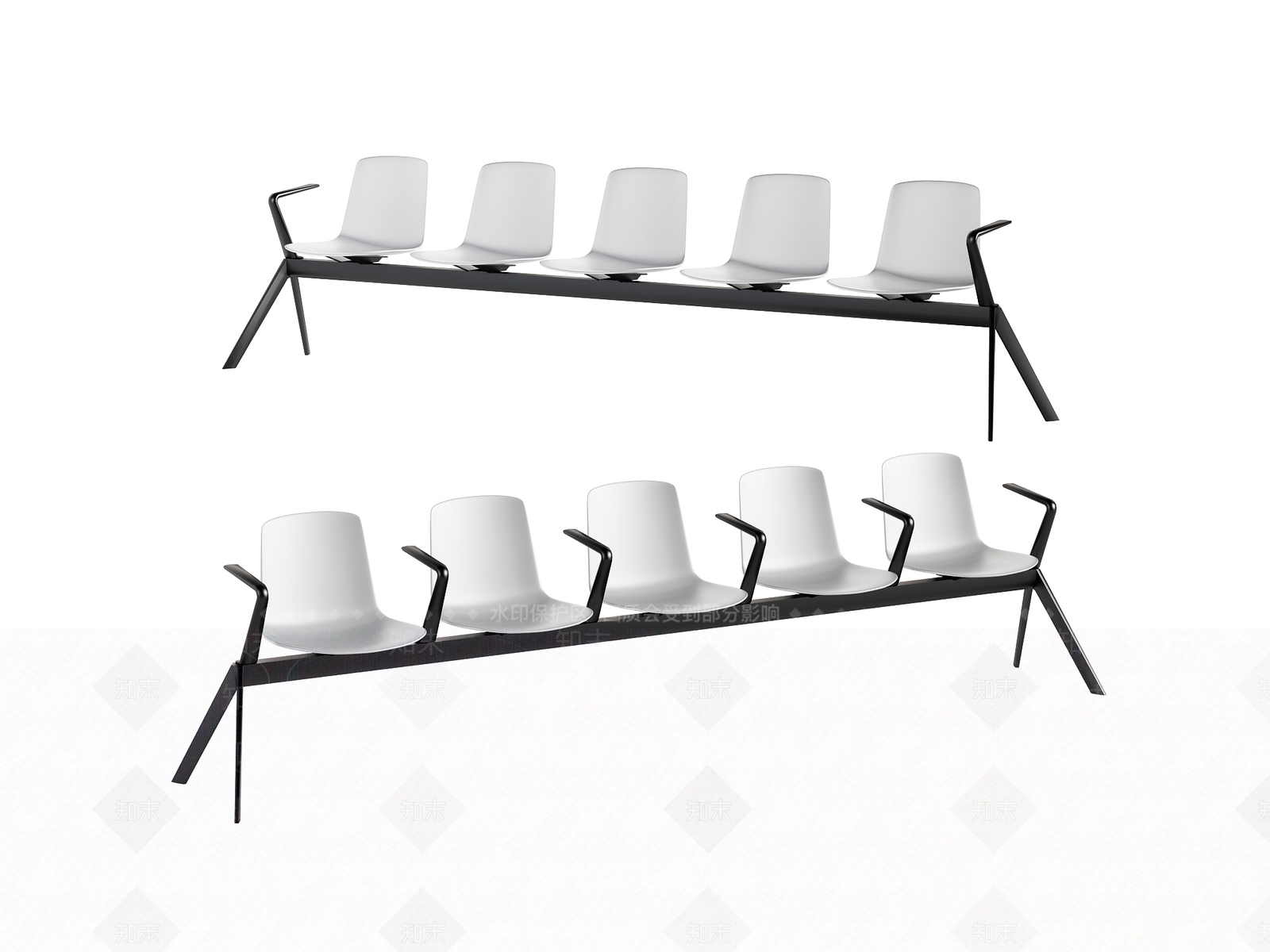 现代极简公共等候椅3D模型下载【ID:1151028822】