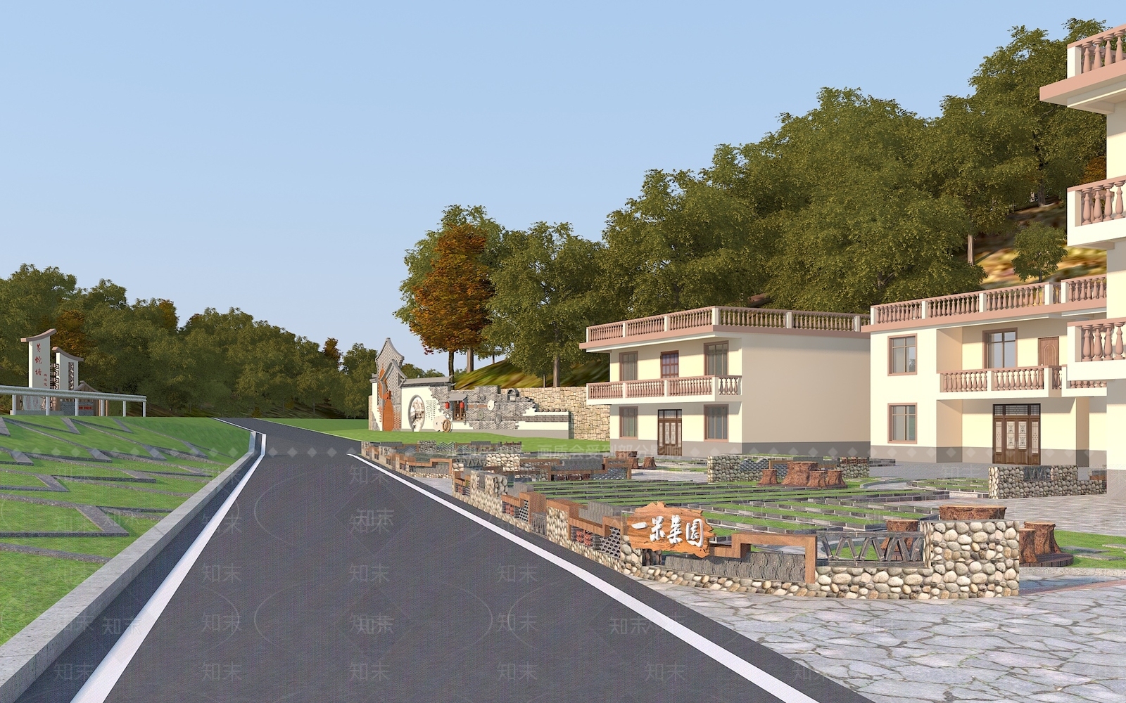 新中式乡村路面3D模型下载【ID:1151029138】