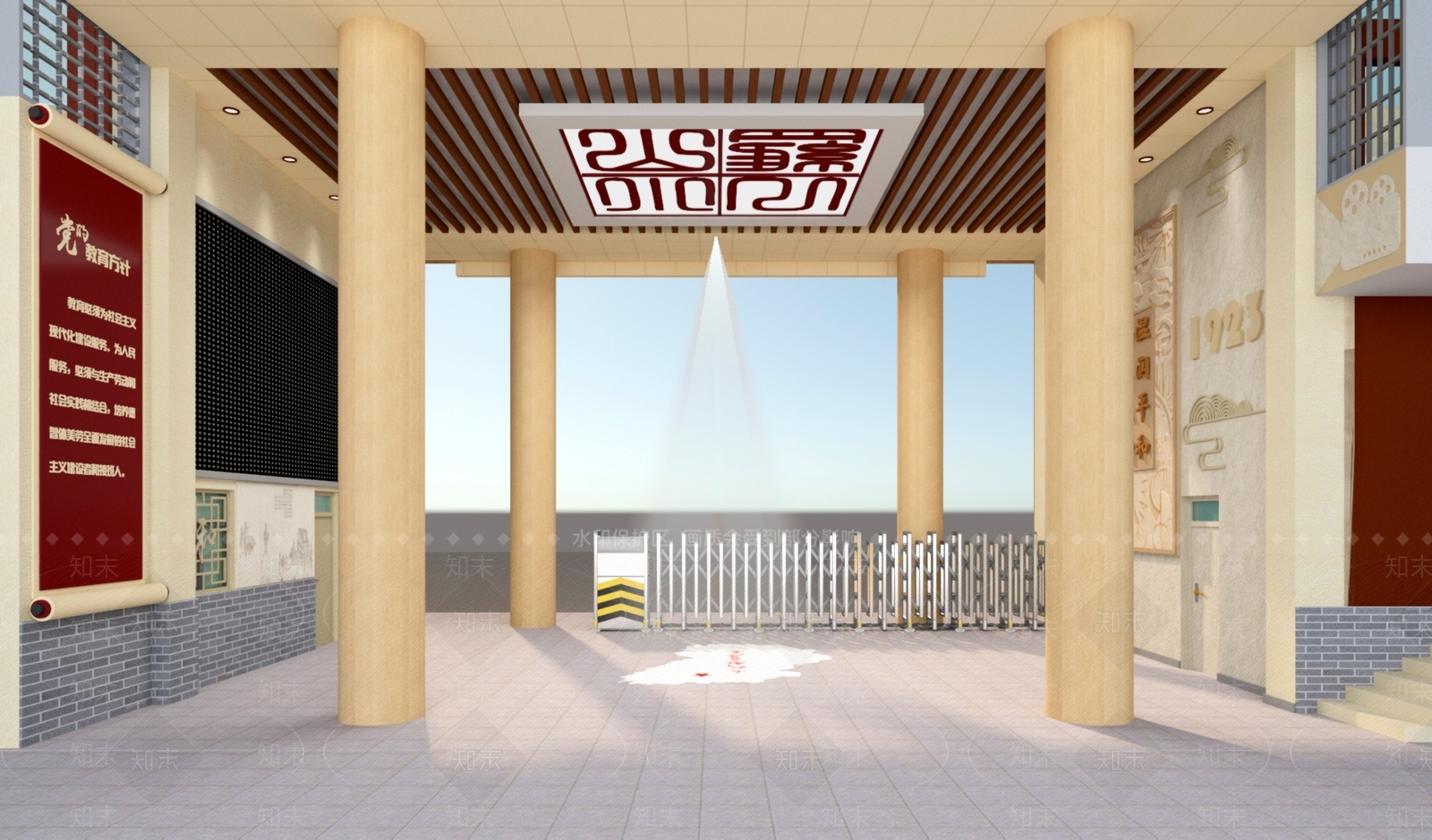 新中式入口大门3D模型下载【ID:1151029949】