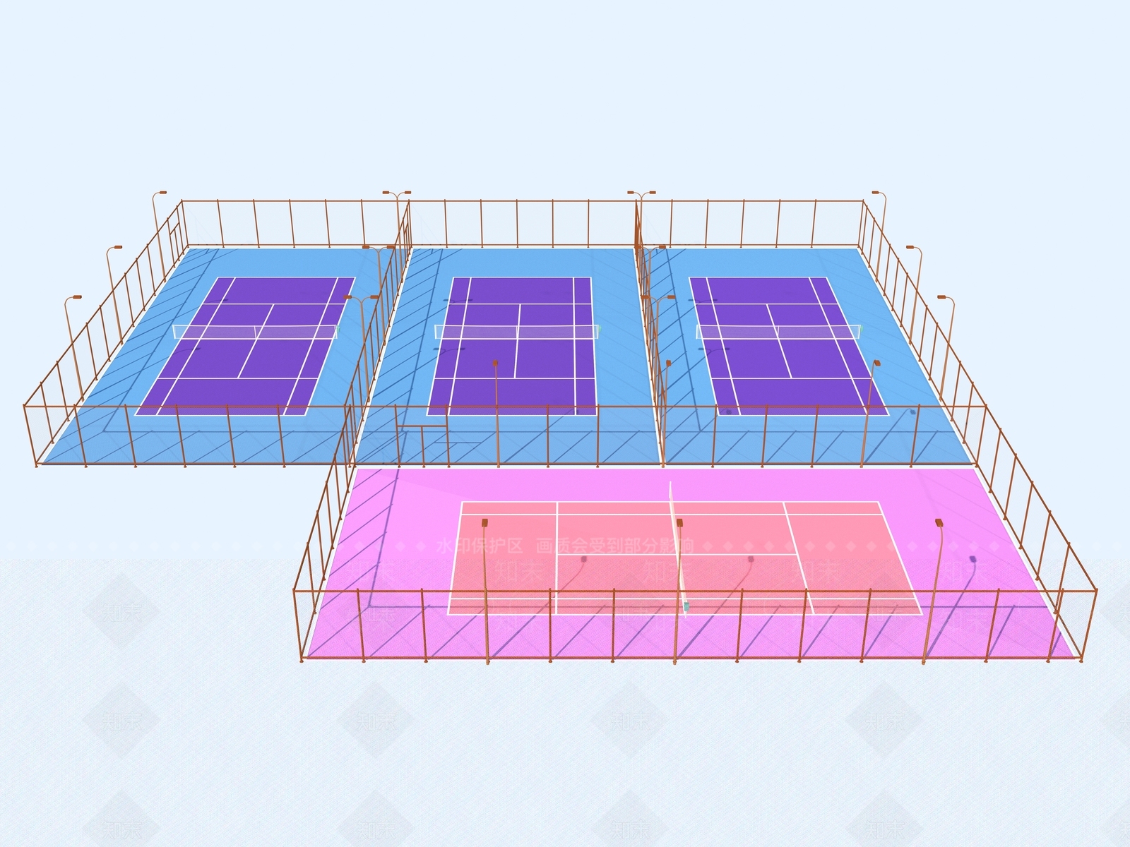 现代户外网球场3D模型下载【ID:1151030202】