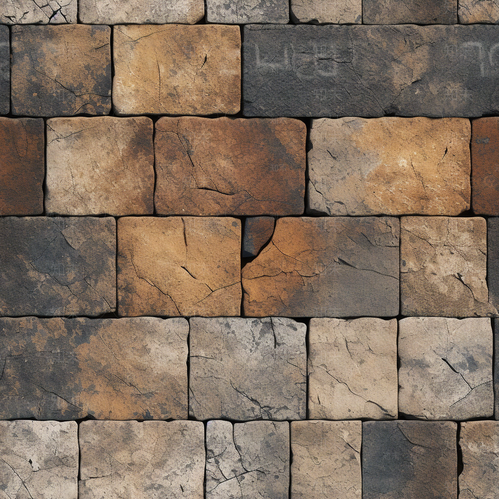 无缝复古暖色文化石贴图下载【ID:1151030650】