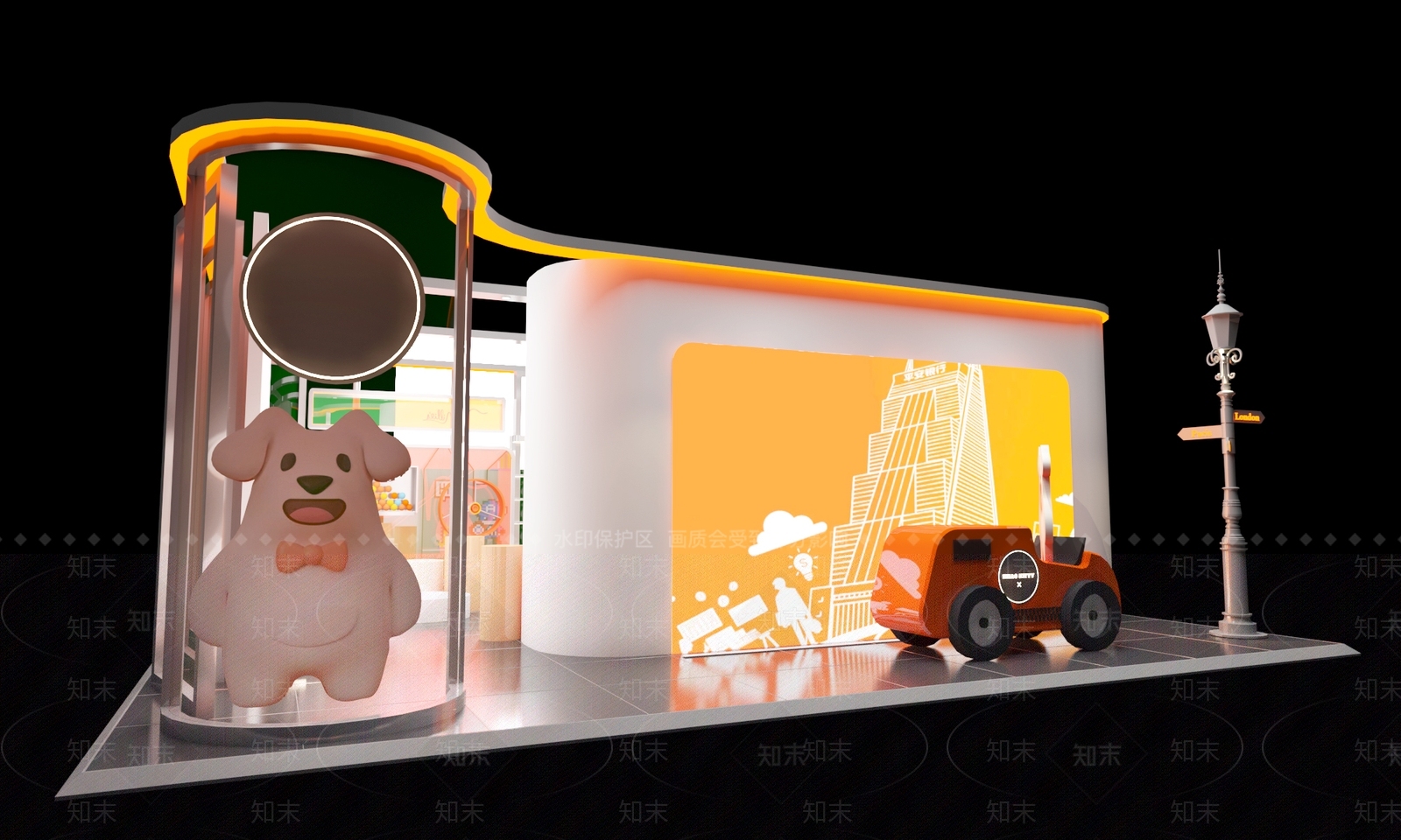 现代皮皮狗快闪店3D模型下载【ID:1151033437】