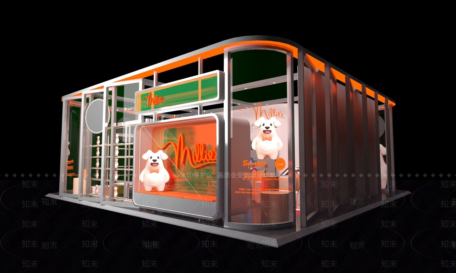 现代皮皮狗快闪店3D模型下载【ID:1151033437】